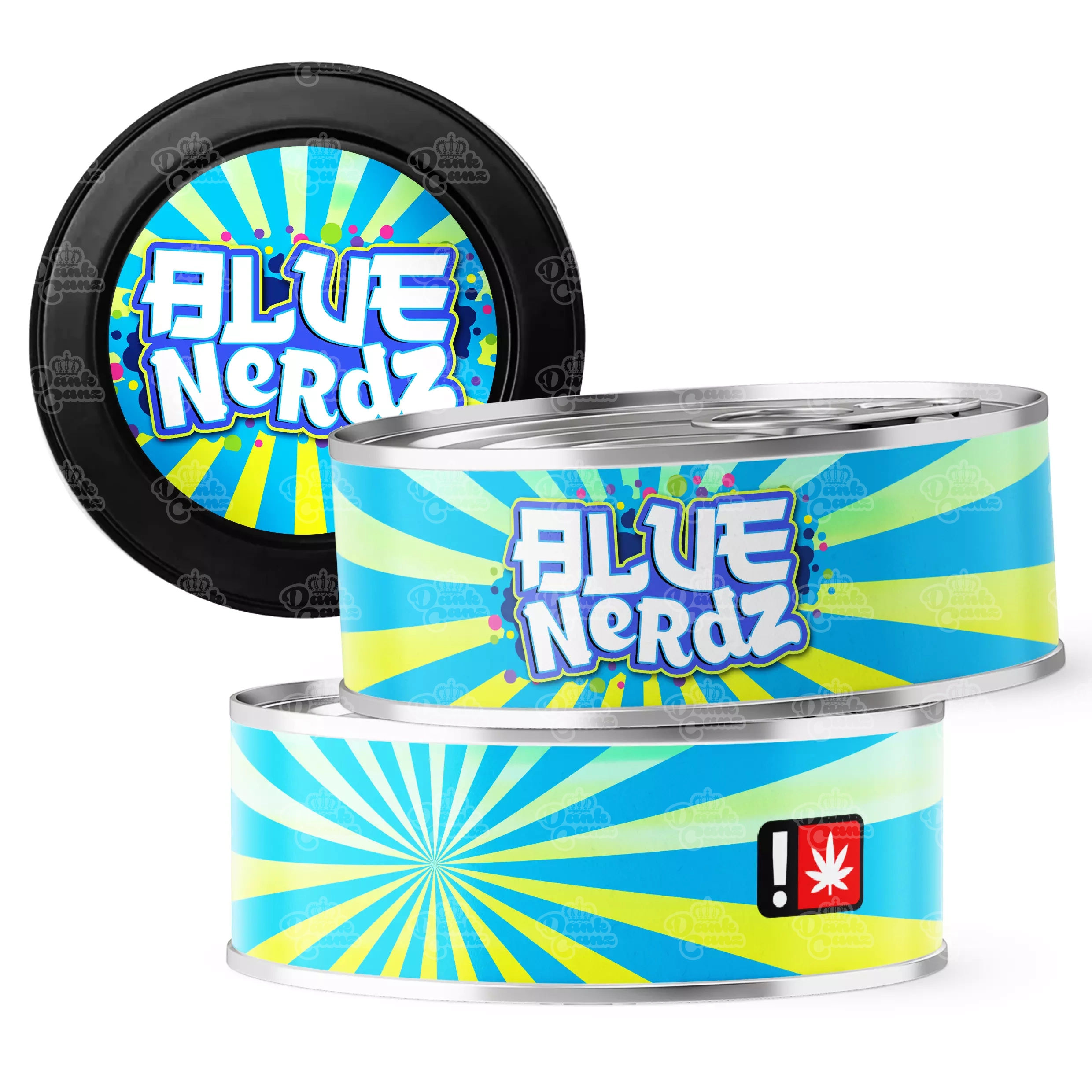 Blue Nerdz 3.5g Self Seal Tins - DC Packaging Custom Cannabis Packaging