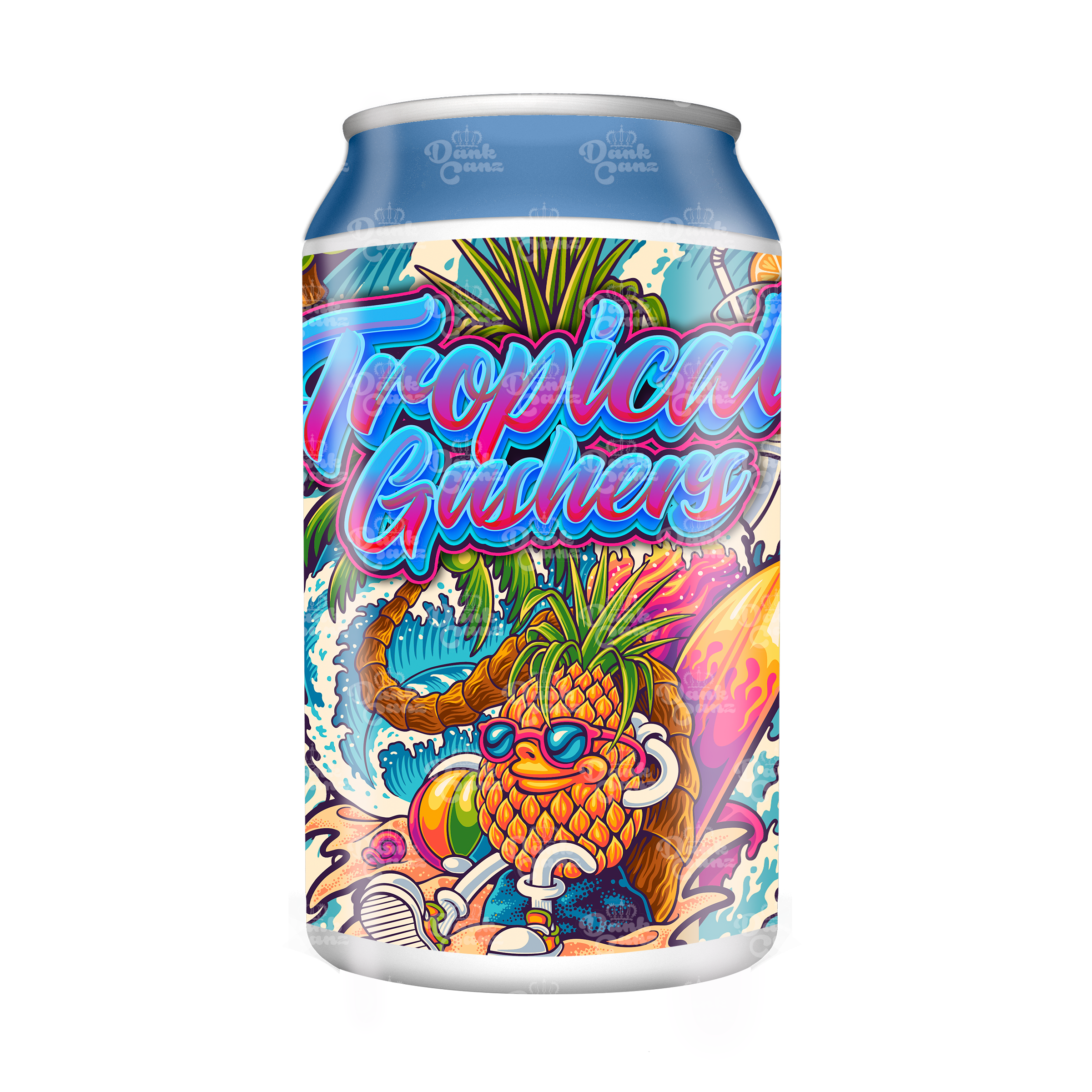 Tropical Gushers 3.5g Plastic Soda Cans - DC Packaging Custom Cannabis Packaging