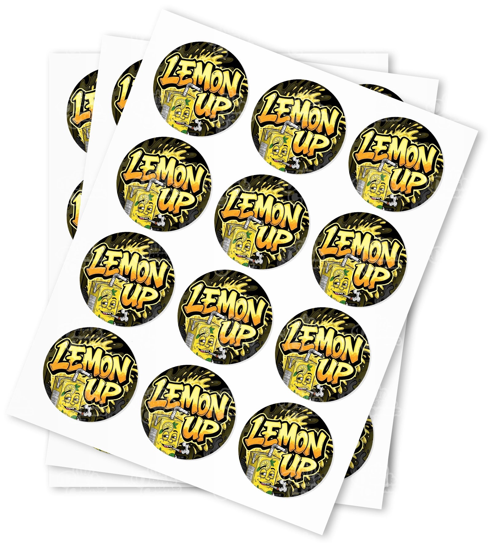 Lemon Up Strain Stickers - DC Packaging Custom Cannabis Packaging