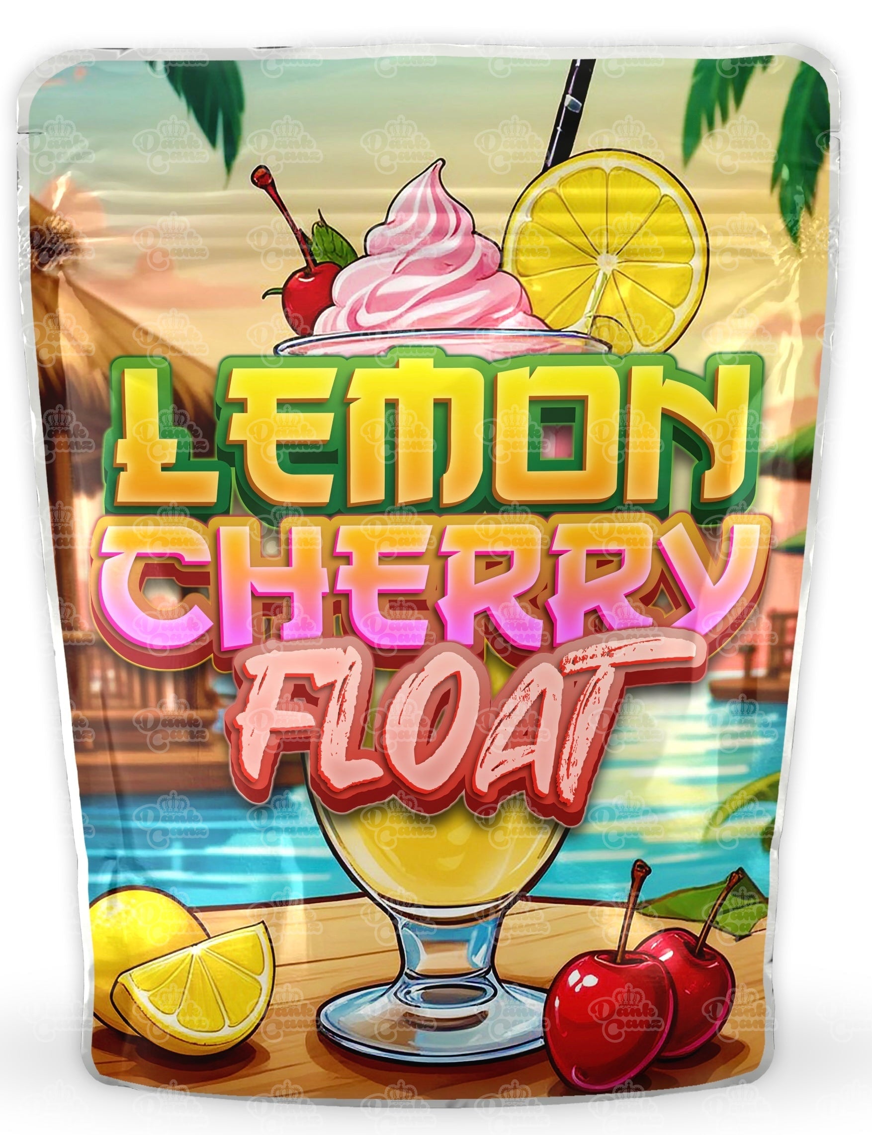Lemon Cherry Float Mylar Bags - DC Packaging Custom Cannabis Packaging
