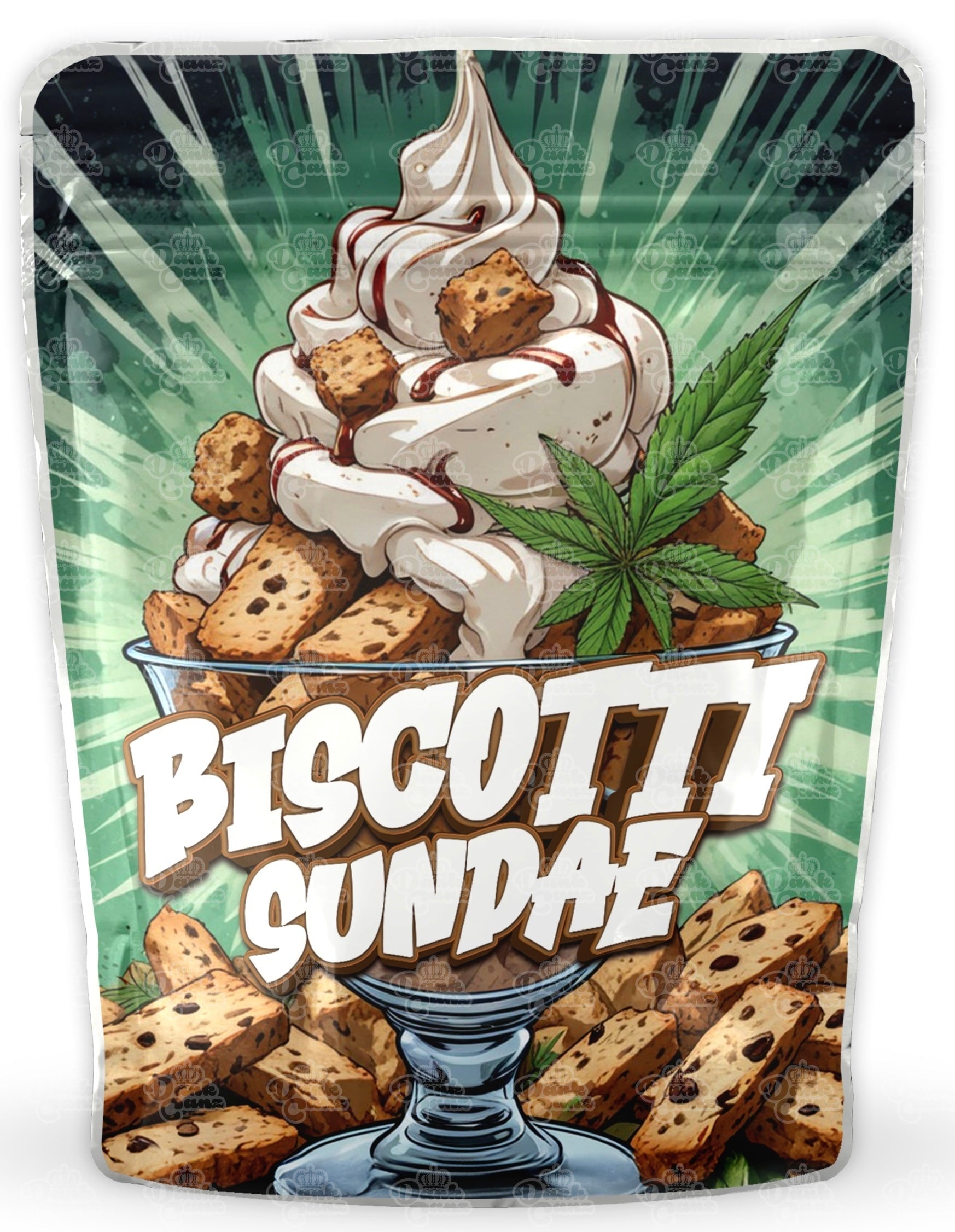 Biscotti Sundae Mylar Bags - DC Packaging Custom Cannabis Packaging