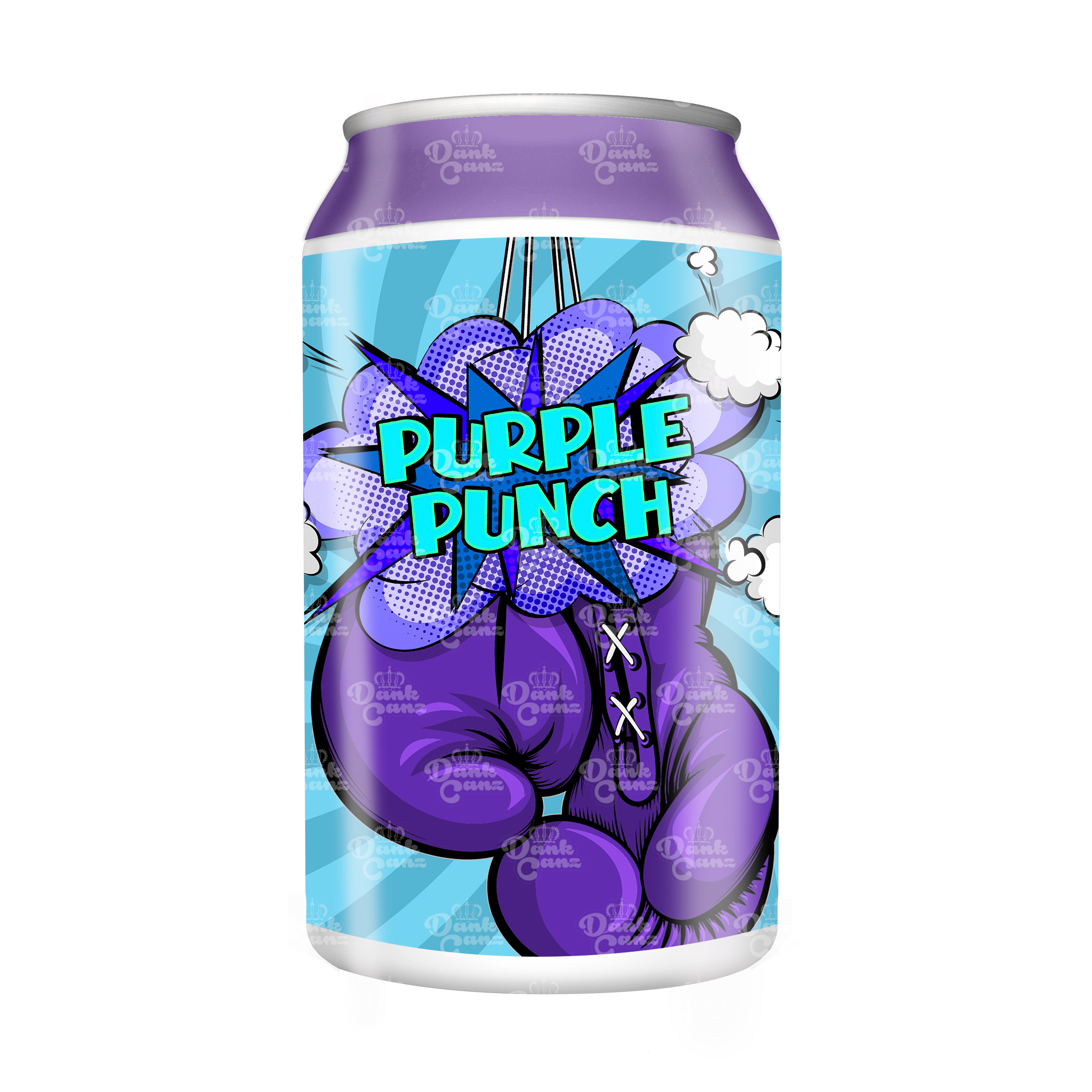Purple Punch 3.5g Plastic Soda Cans - DC Packaging Custom Cannabis Packaging