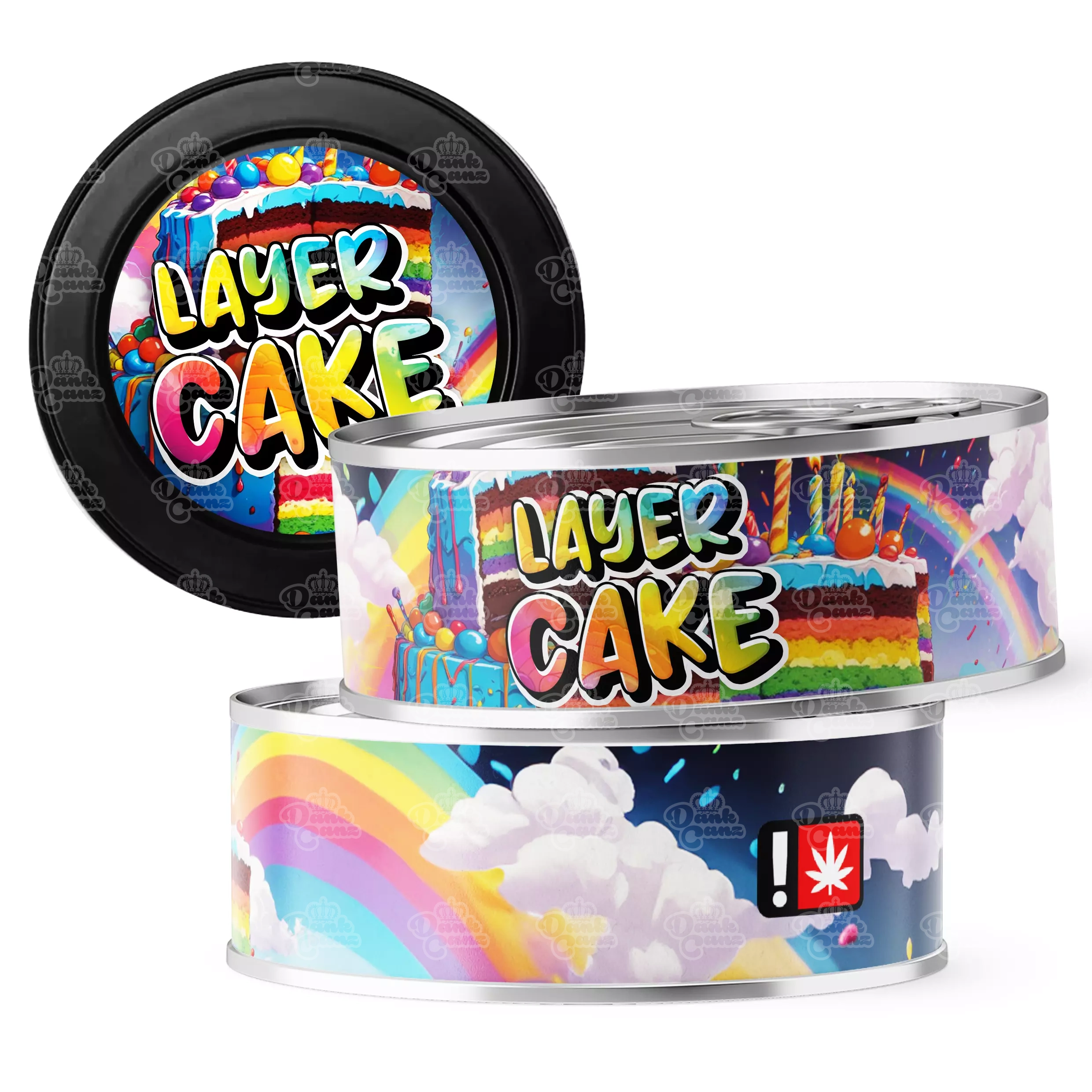 Layer Cake 3.5g Self Seal Tins - DC Packaging Custom Cannabis Packaging