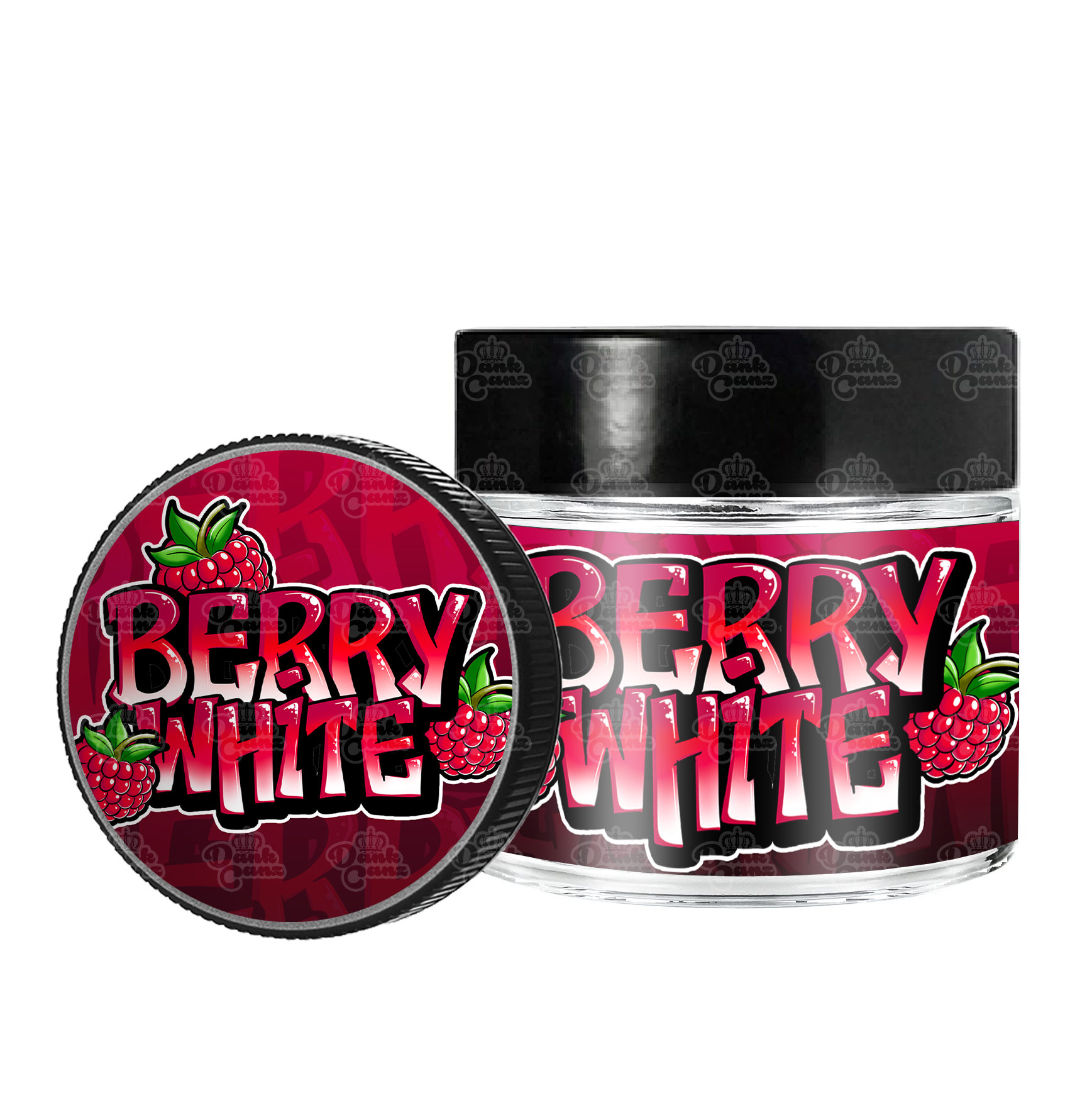 Berry White 3.5g/60ml Glass Jars - Labelled - DC Packaging Custom Cannabis Packaging