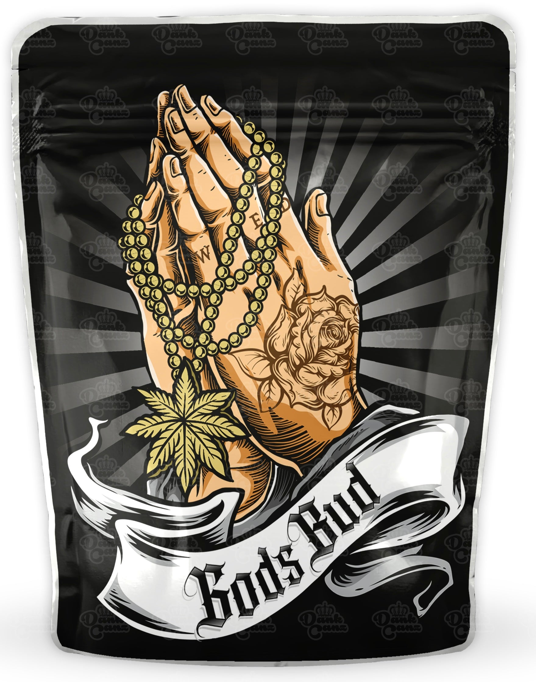 Gods Bud Mylar Bags - DC Packaging Custom Cannabis Packaging