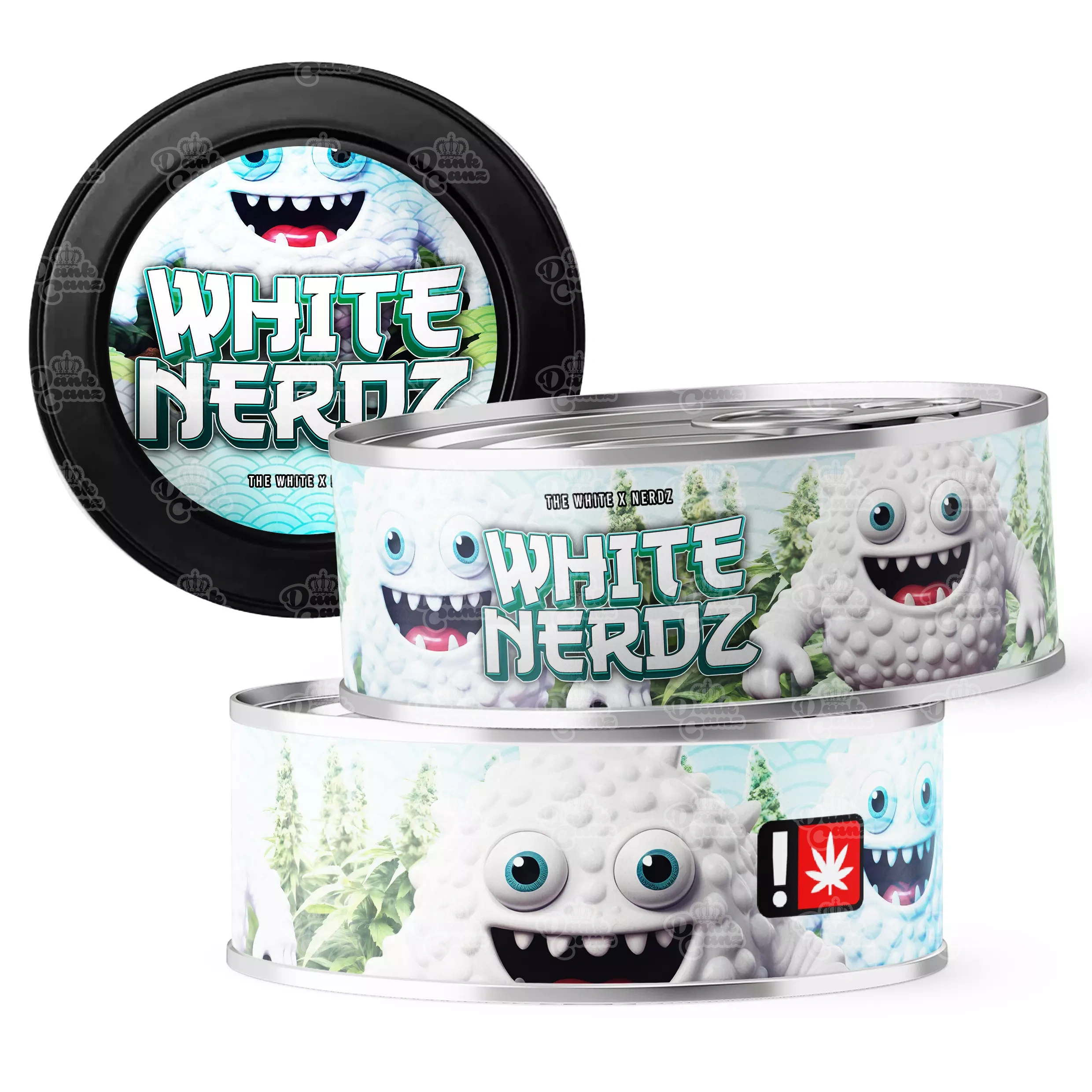 White Nerdz 3.5g Self Seal Tins - DC Packaging Custom Cannabis Packaging