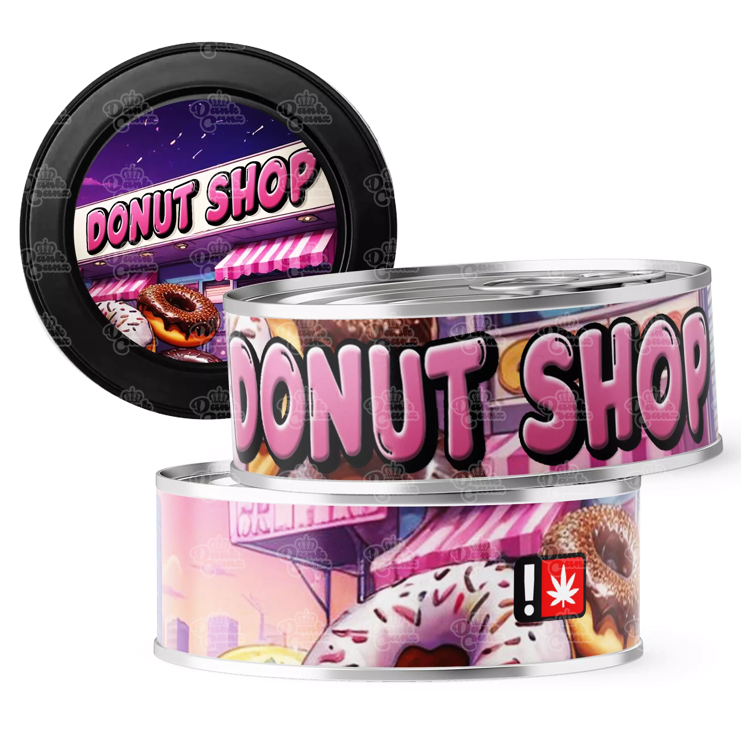 Donut Shop 3.5g Self Seal Tins - DC Packaging Custom Cannabis Packaging