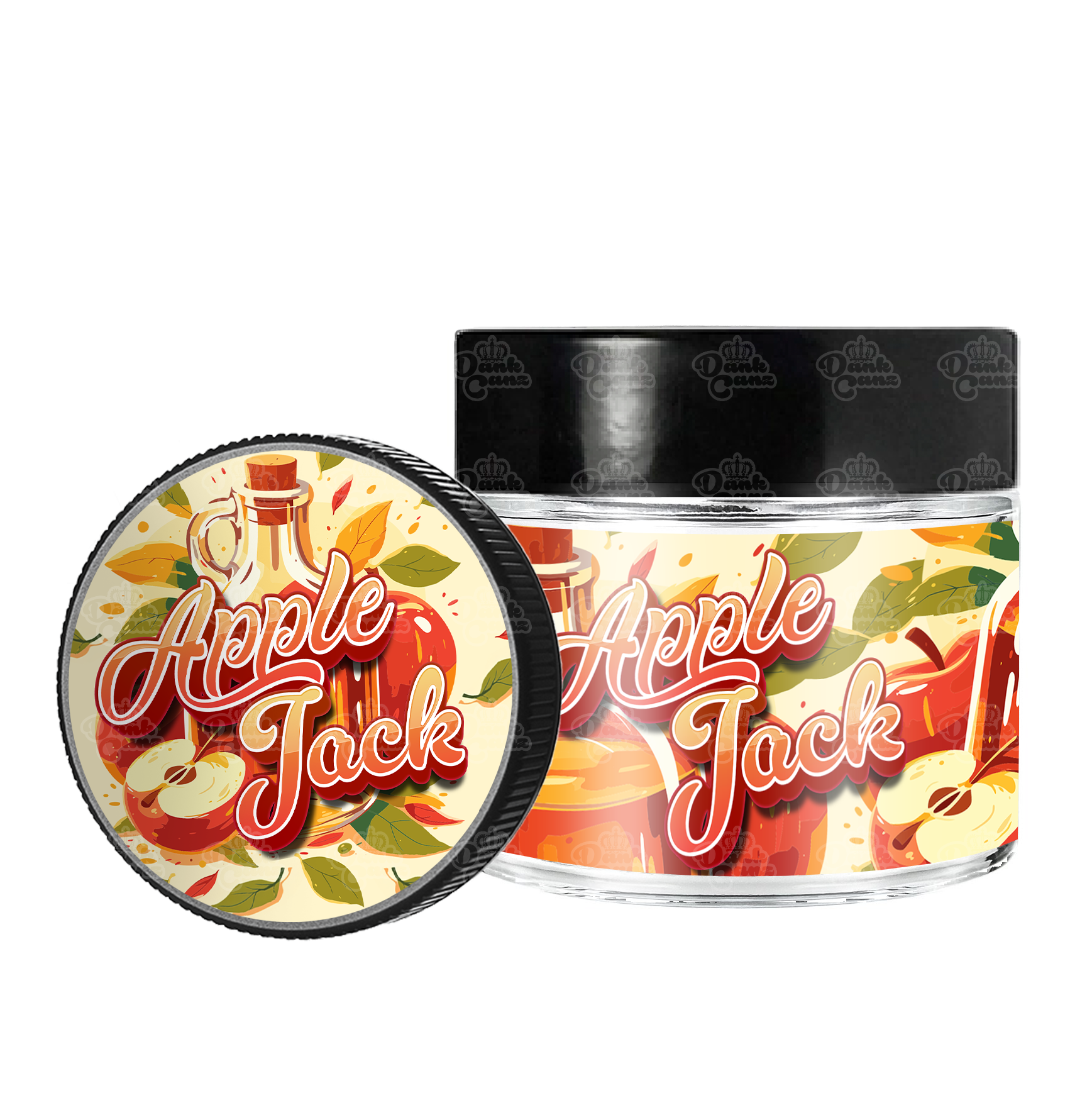 Apple Jack 3.5g/60ml Glass Jars - Labelled - DC Packaging Custom Cannabis Packaging