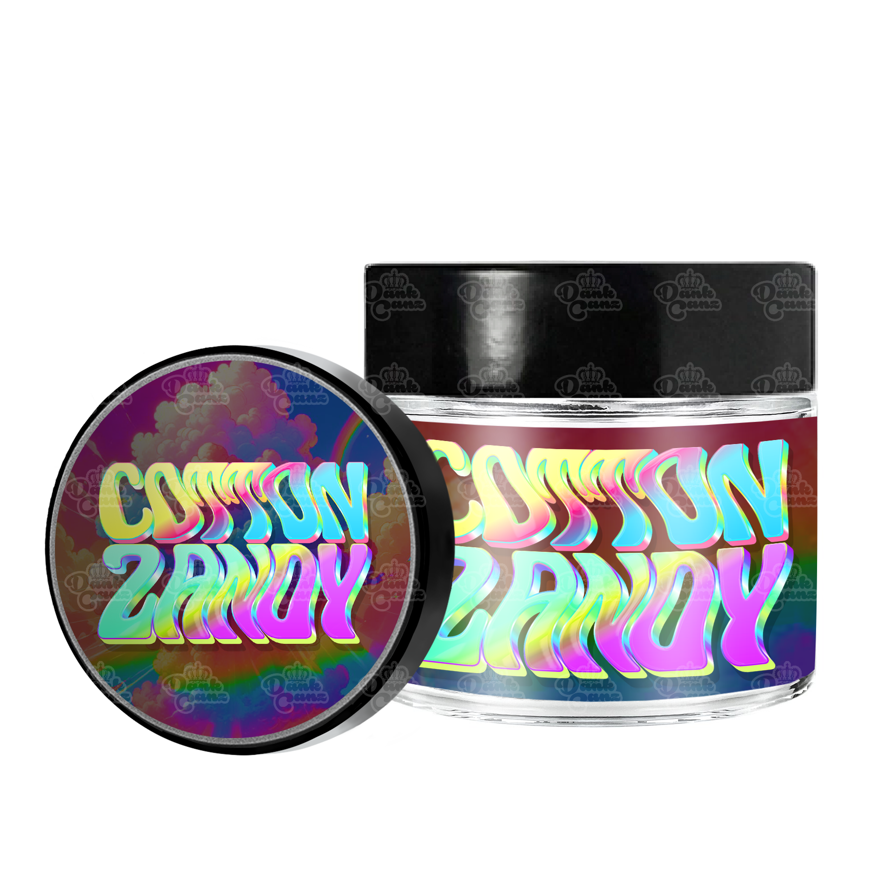 Cotton Zandy 3.5g/60ml Glass Jars - Labelled - DC Packaging Custom Cannabis Packaging