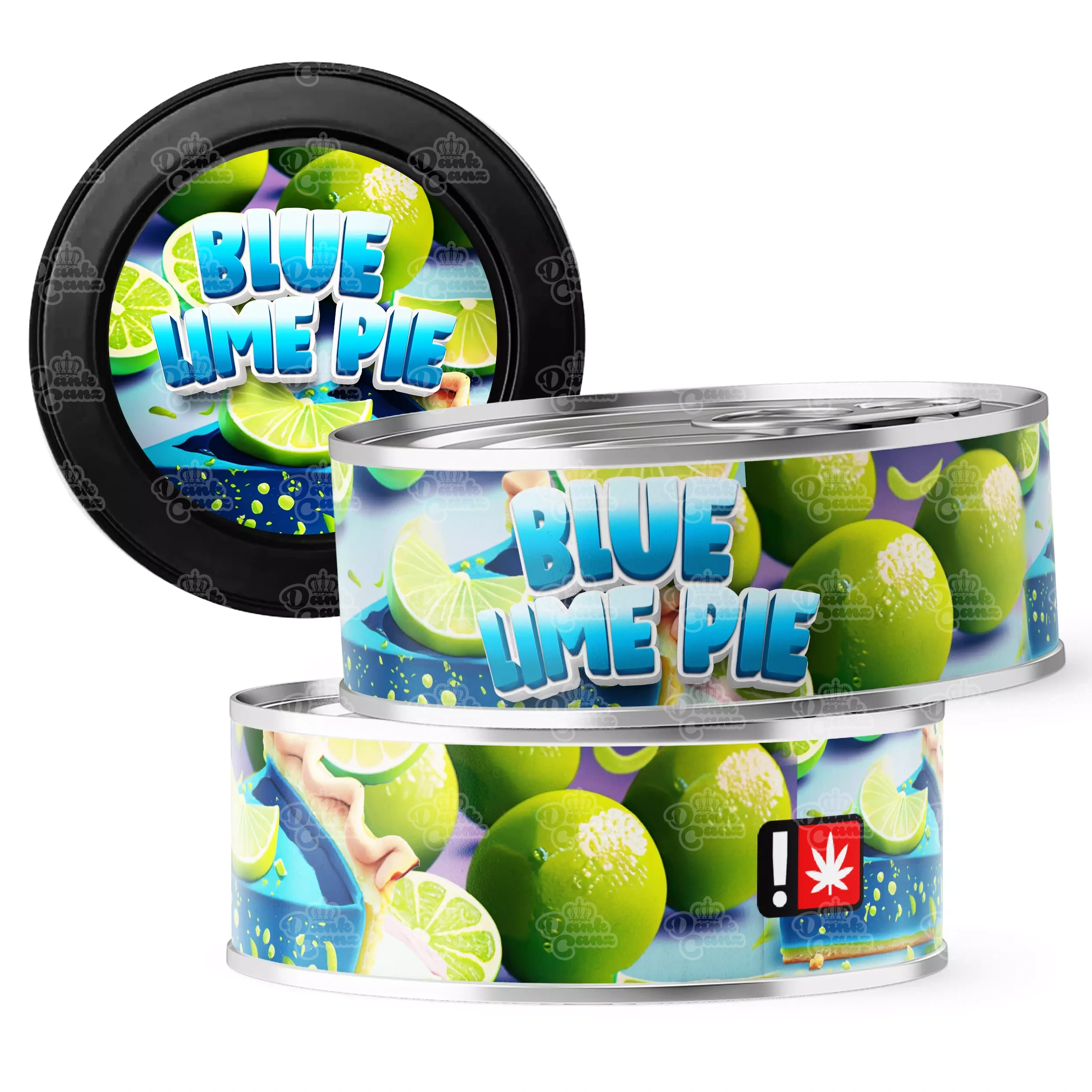 Blue Lime Pie 3.5g Self Seal Tins - DC Packaging Custom Cannabis Packaging