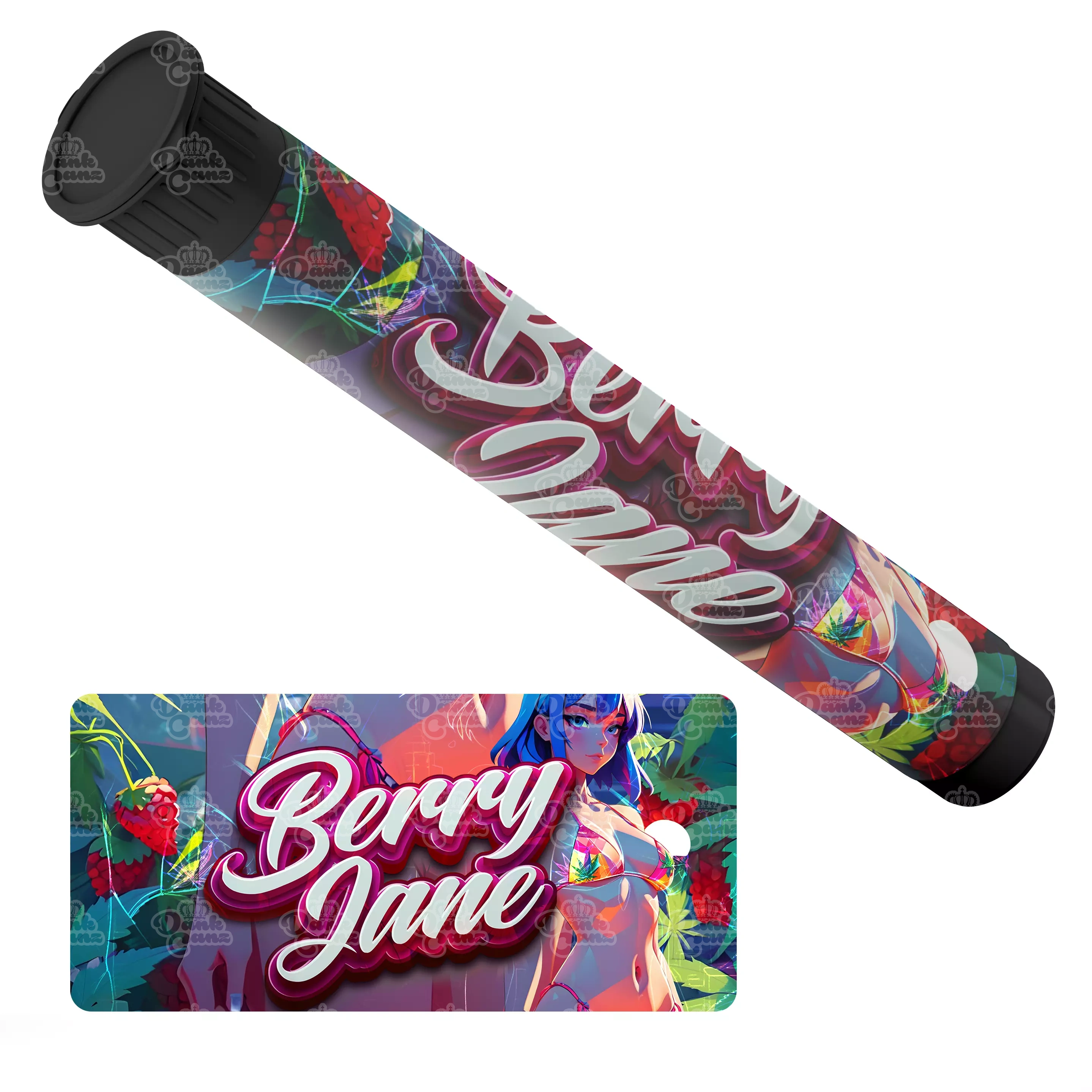 Berry Jane Pre Roll Tubes - Labelled - DC Packaging Custom Cannabis Packaging
