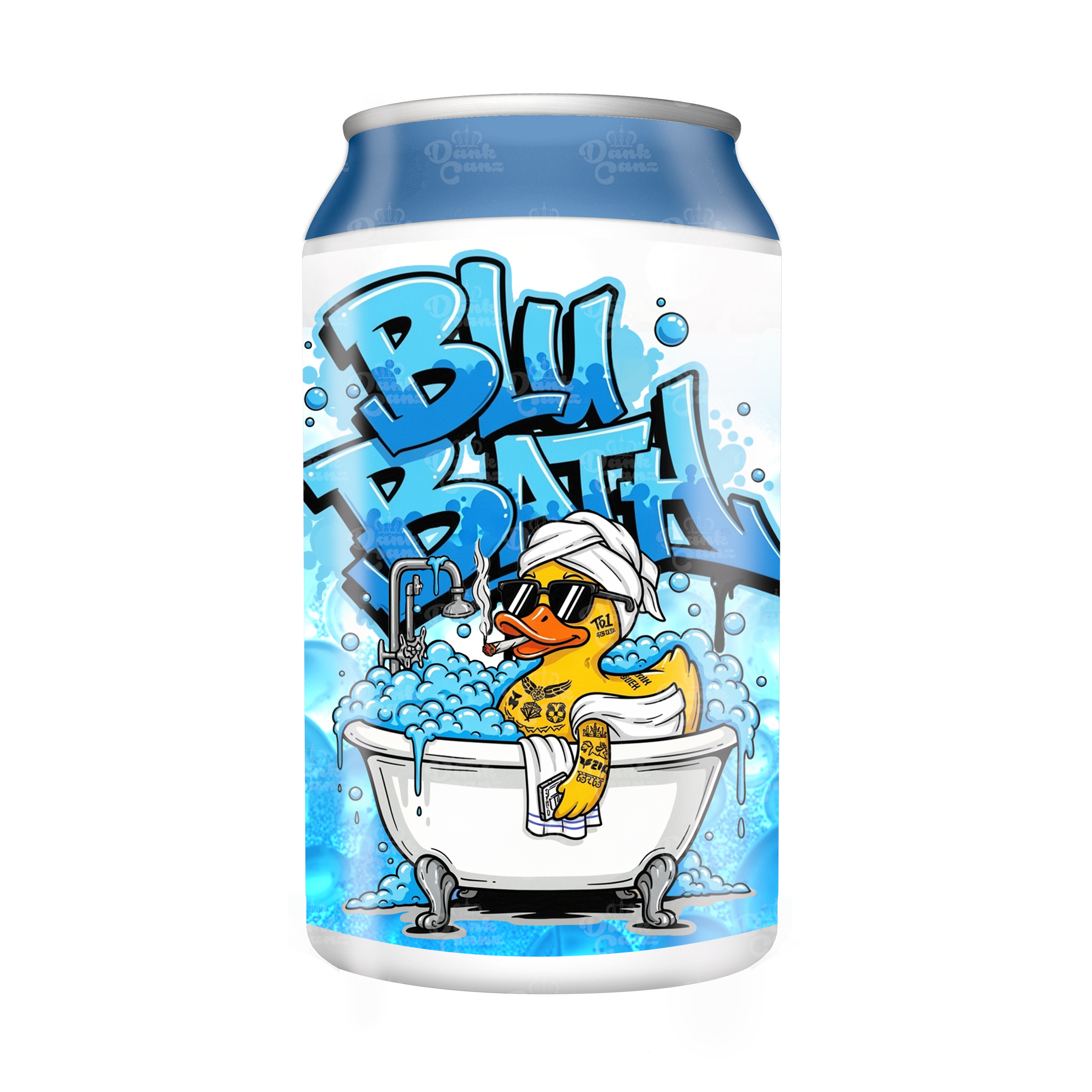 Blu Bath 3.5g Plastic Soda Cans - DC Packaging Custom Cannabis Packaging