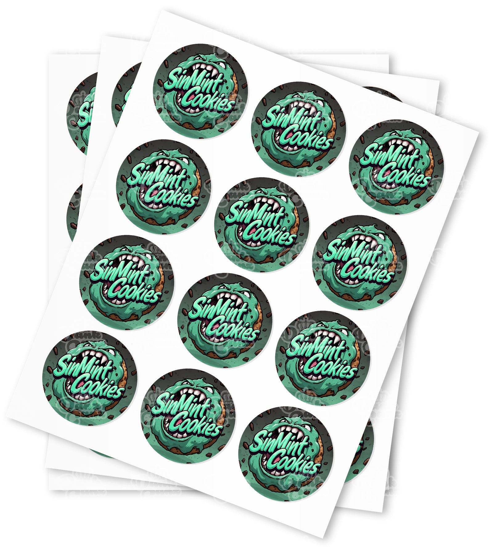 Sin Mint Cookies Stickers - DC Packaging Custom Cannabis Packaging