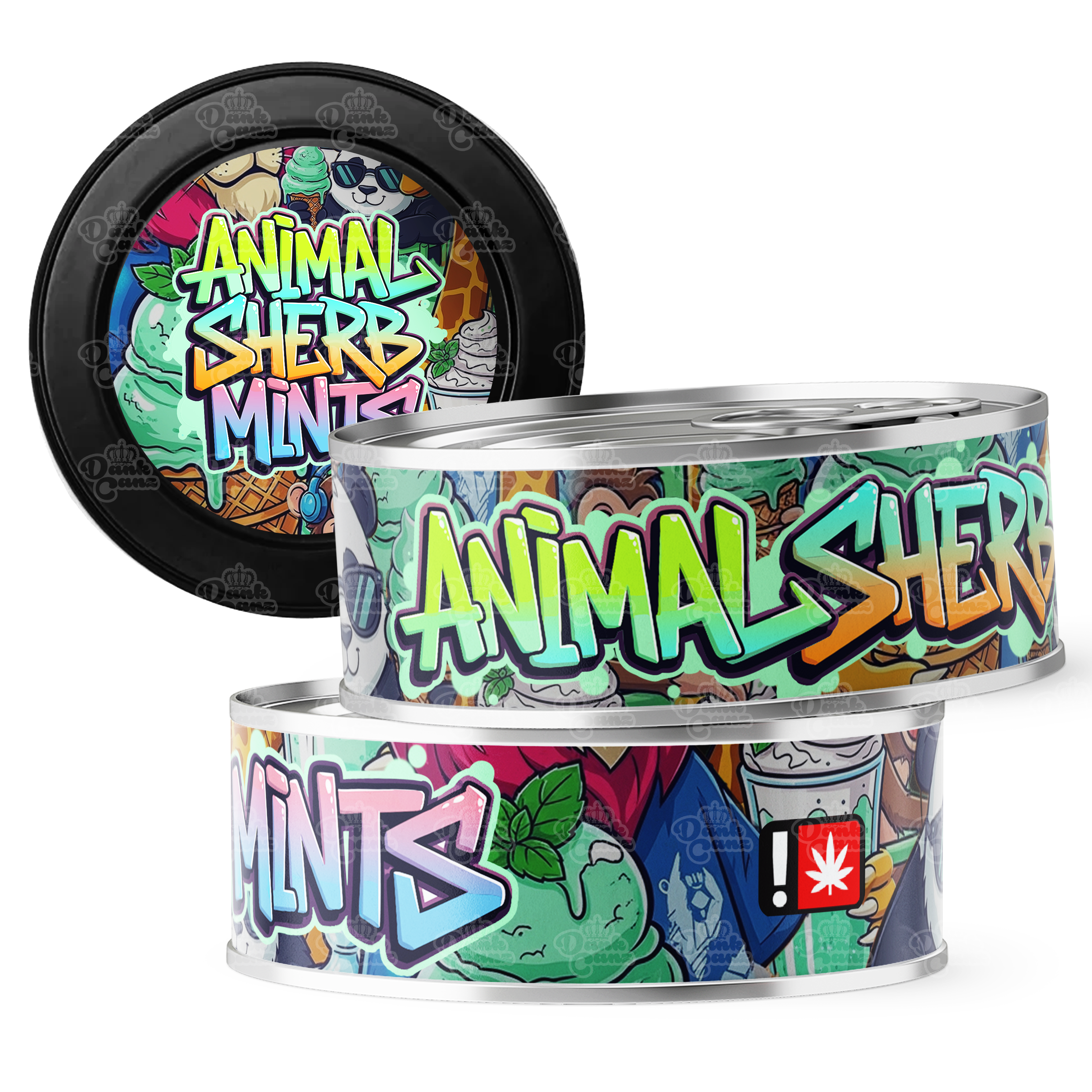 Animal Sherb Mints 3.5g Self Seal Tins - DC Packaging Custom Cannabis Packaging