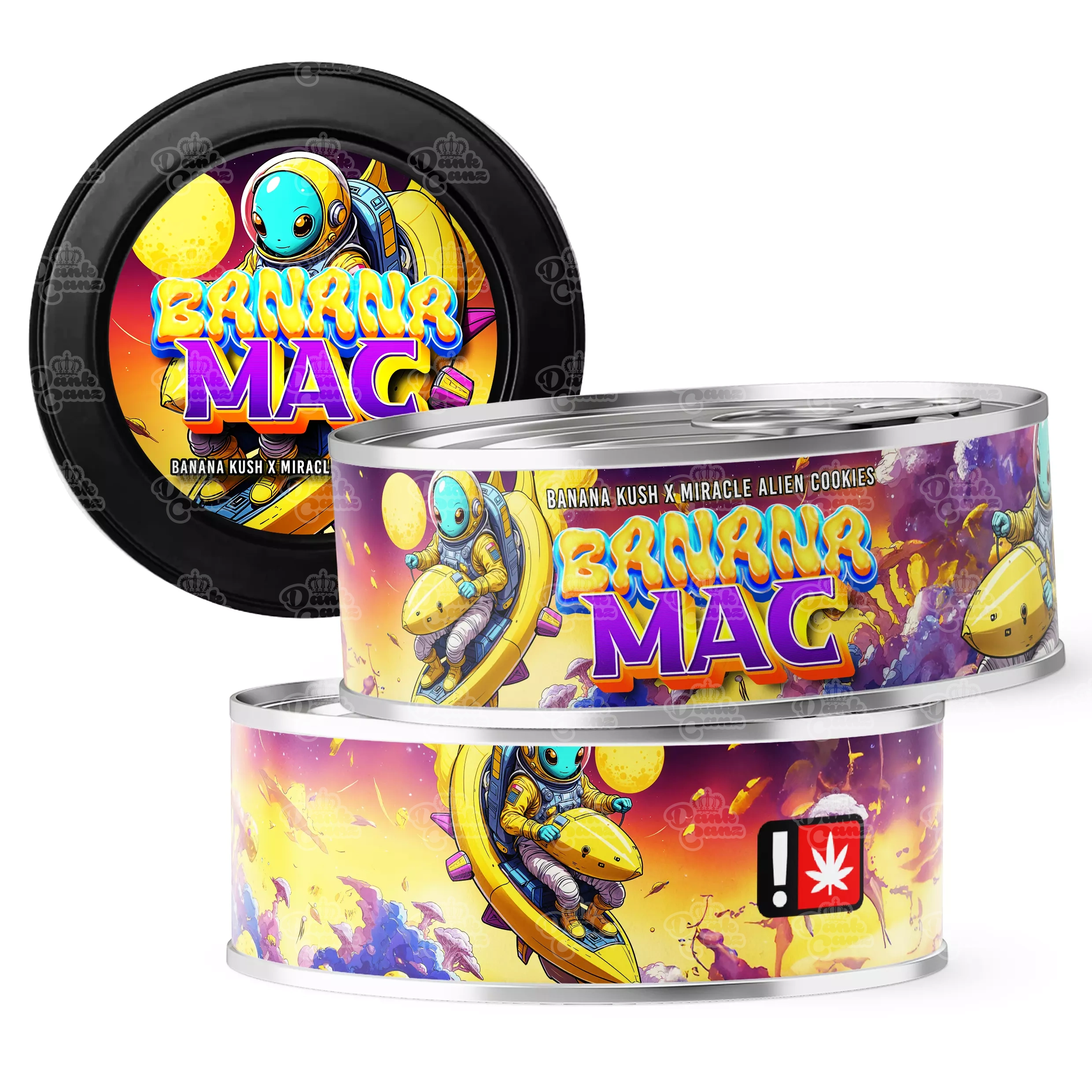 Banana Mac 3.5g Self Seal Tins - DC Packaging Custom Cannabis Packaging
