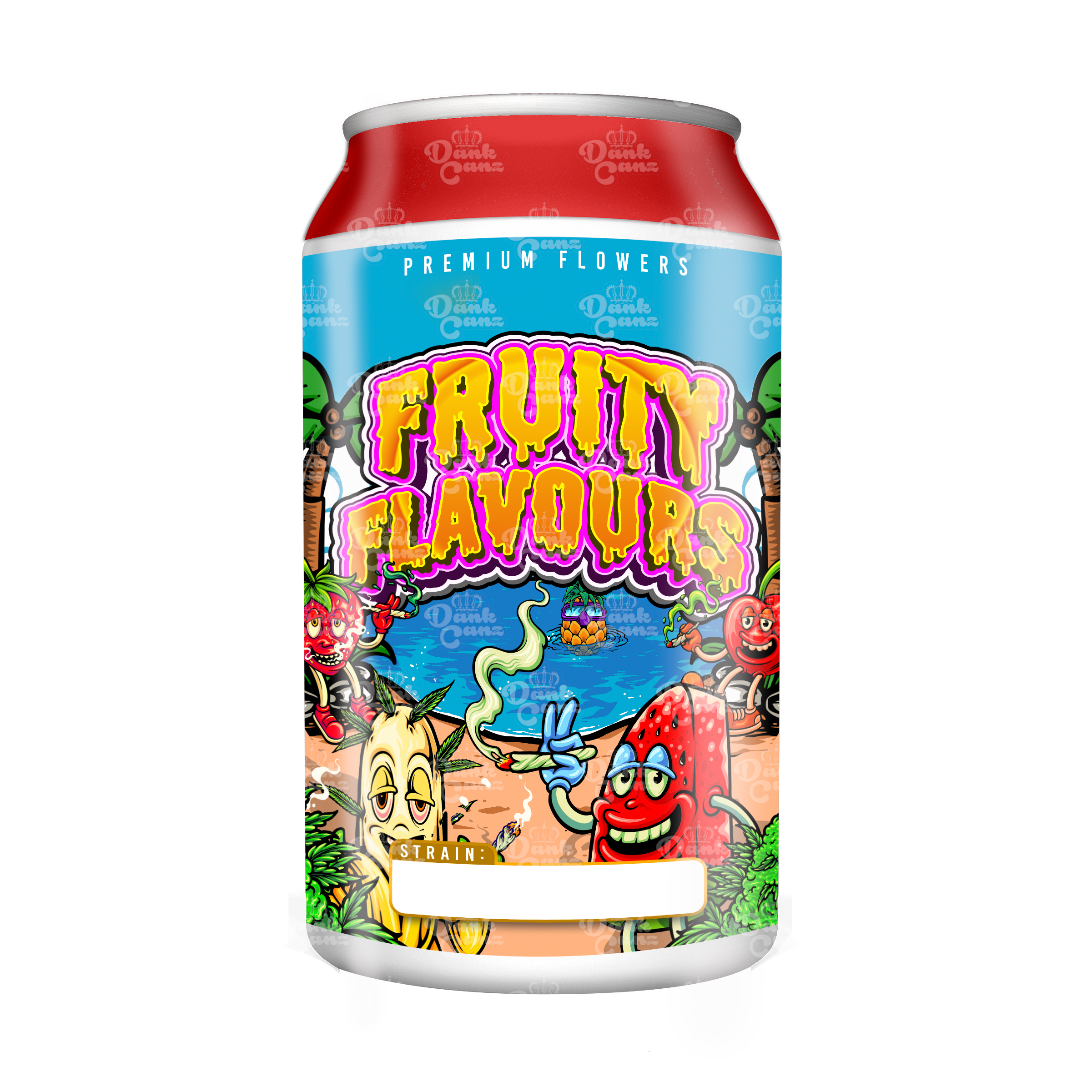 Fruity Flavours 3.5g Plastic Soda Cans - DC Packaging Custom Cannabis Packaging