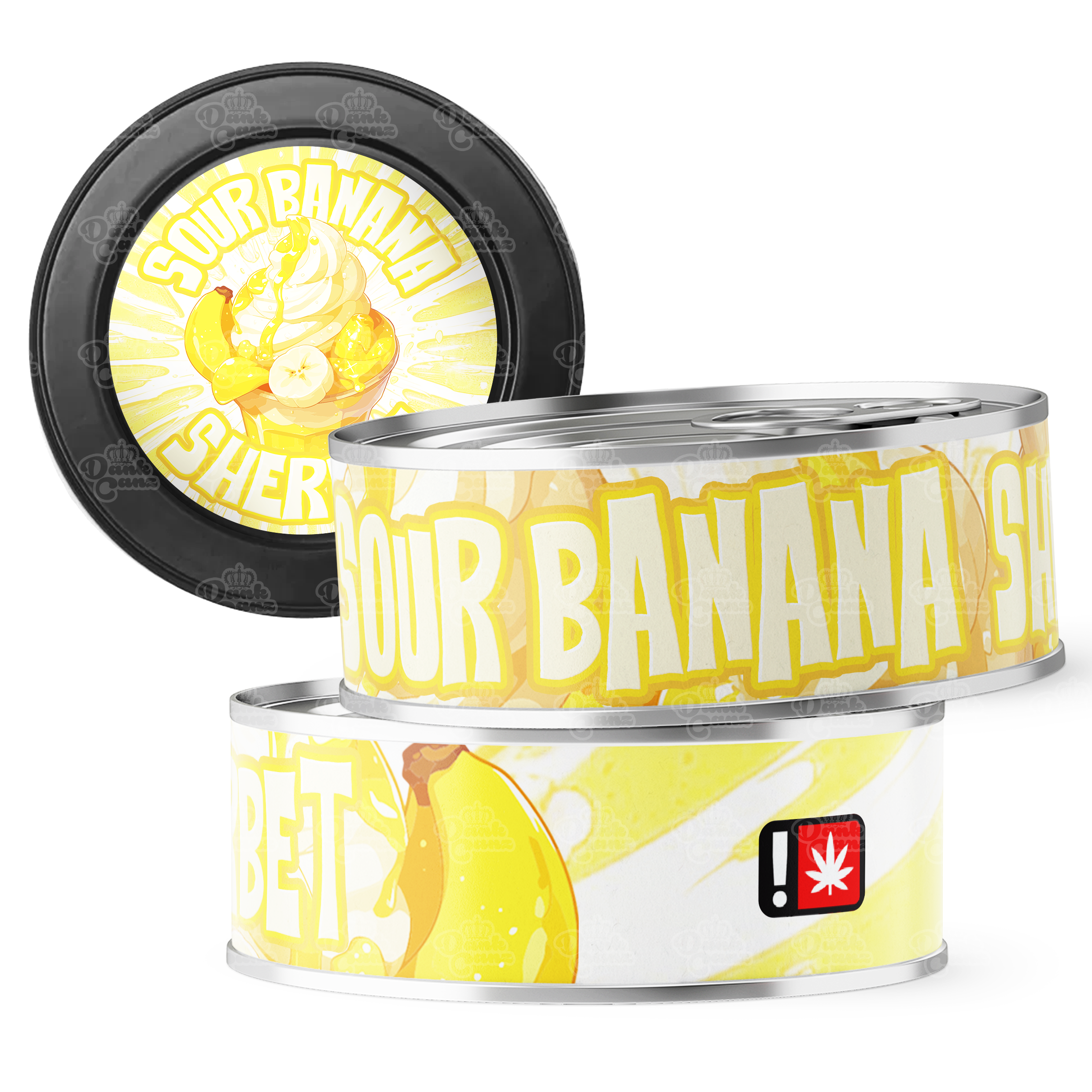 Sour Banana Sherbet 3.5g Self Seal Tins - DC Packaging Custom Cannabis Packaging