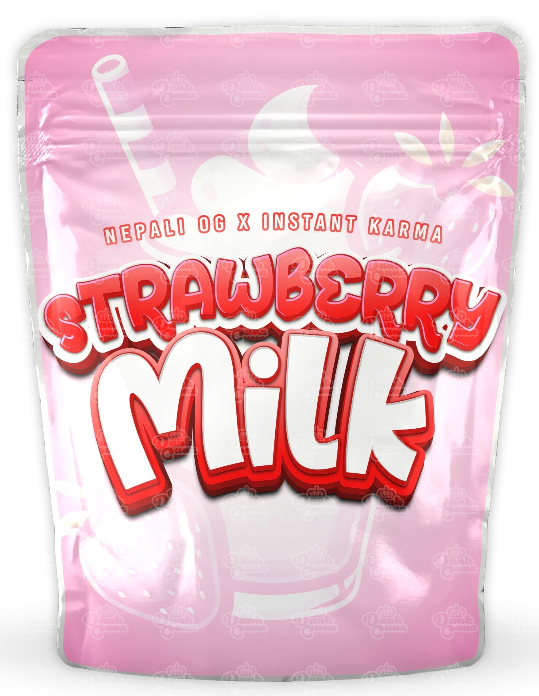 Strawberry Milk Mylar Bags - DC Packaging Custom Cannabis Packaging