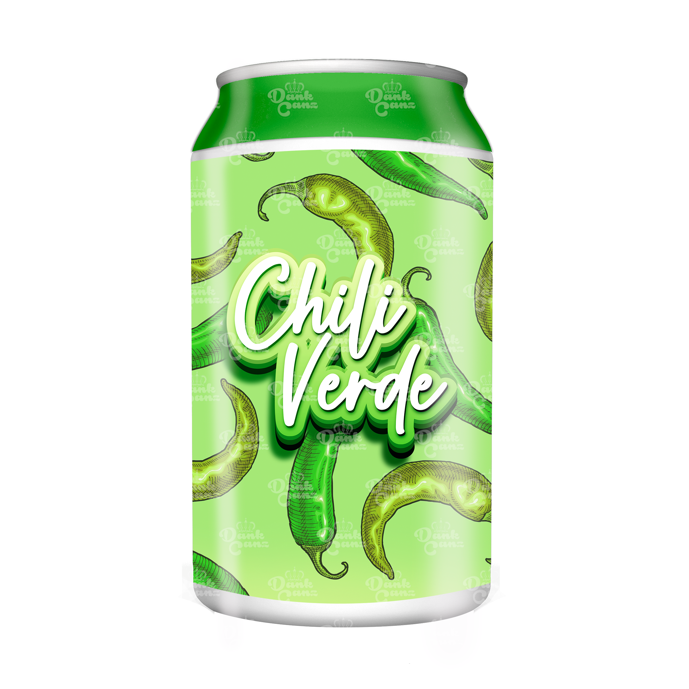 Chili Verde 3.5g Plastic Soda Cans - DC Packaging Custom Cannabis Packaging