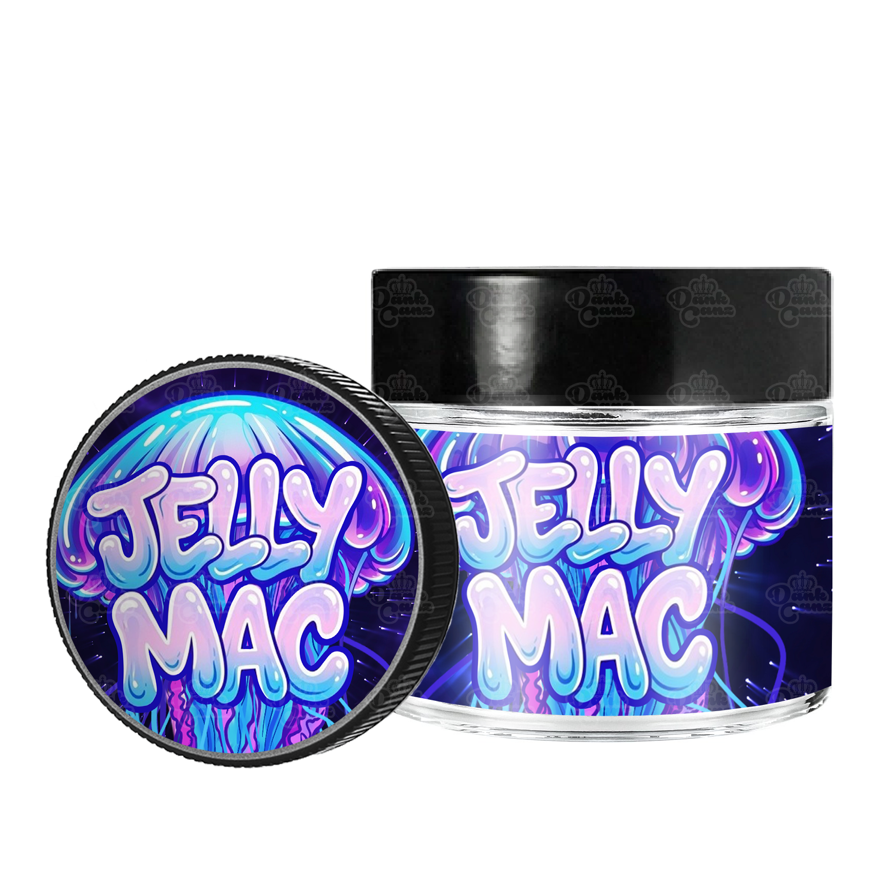 Jelly Mac 3.5g/60ml Glass Jars - Labelled - DC Packaging Custom Cannabis Packaging