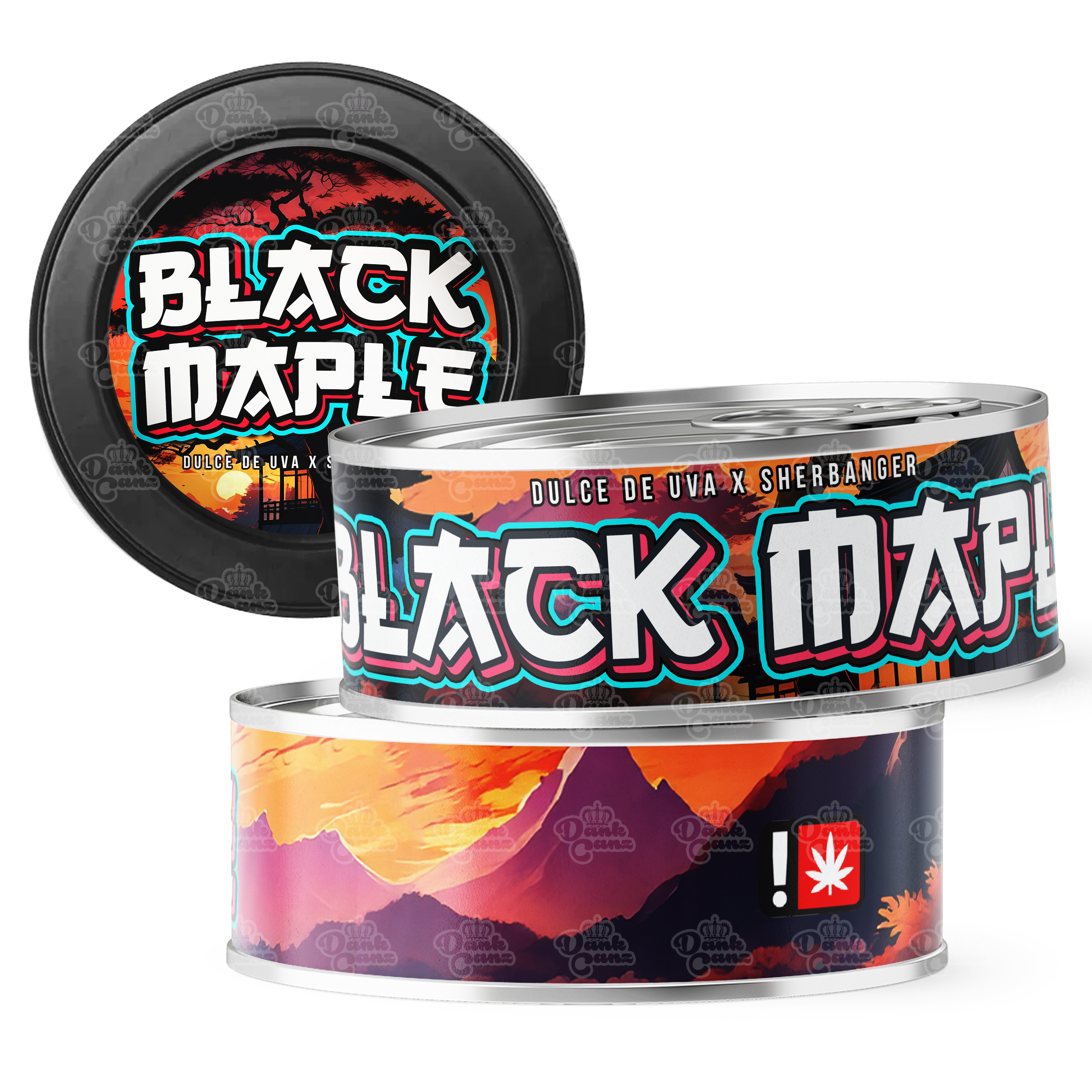 Black Maple 3.5g Self Seal Tins - DC Packaging Custom Cannabis Packaging