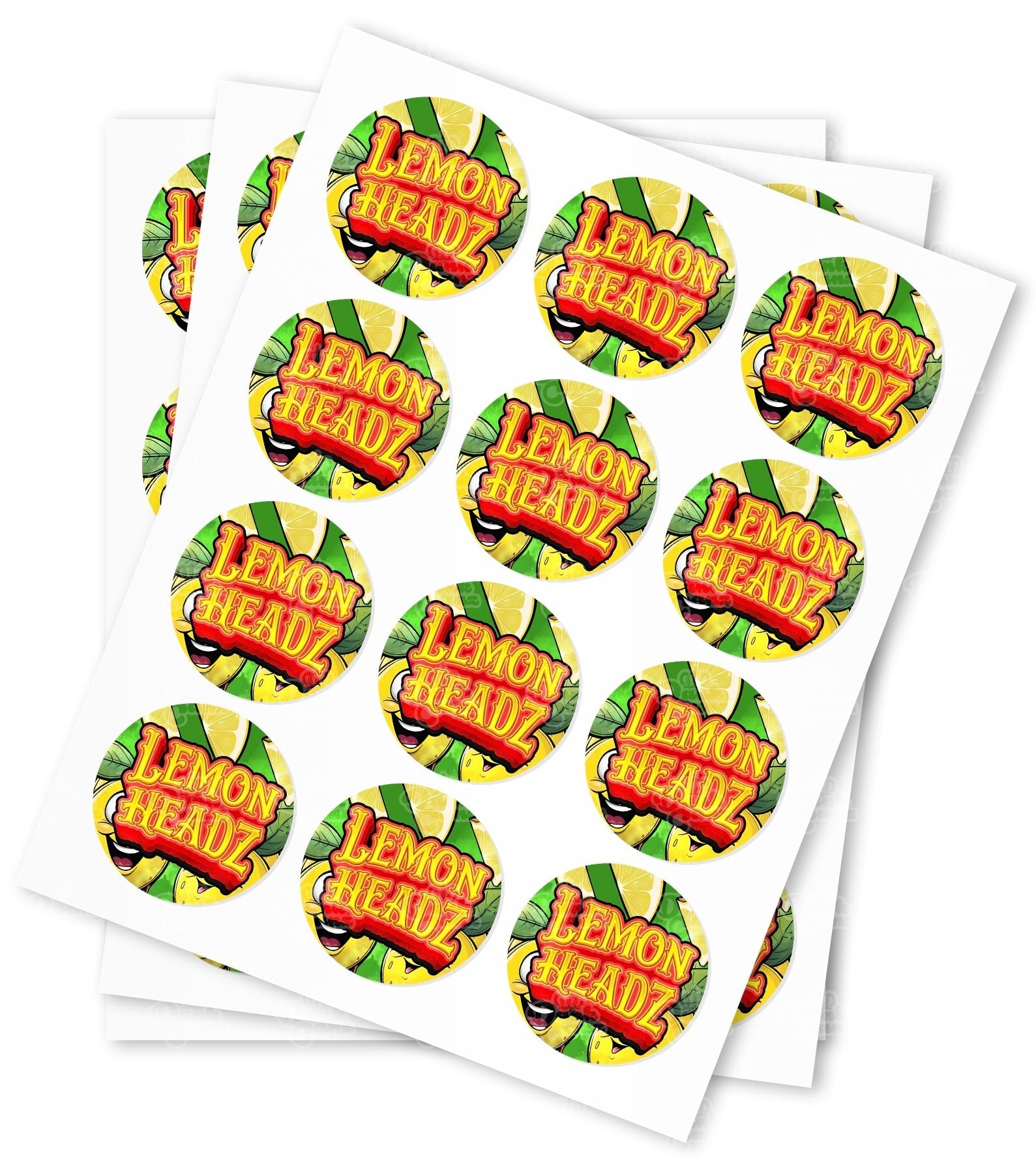 Lemon Headz Strain Stickers - DC Packaging Custom Cannabis Packaging