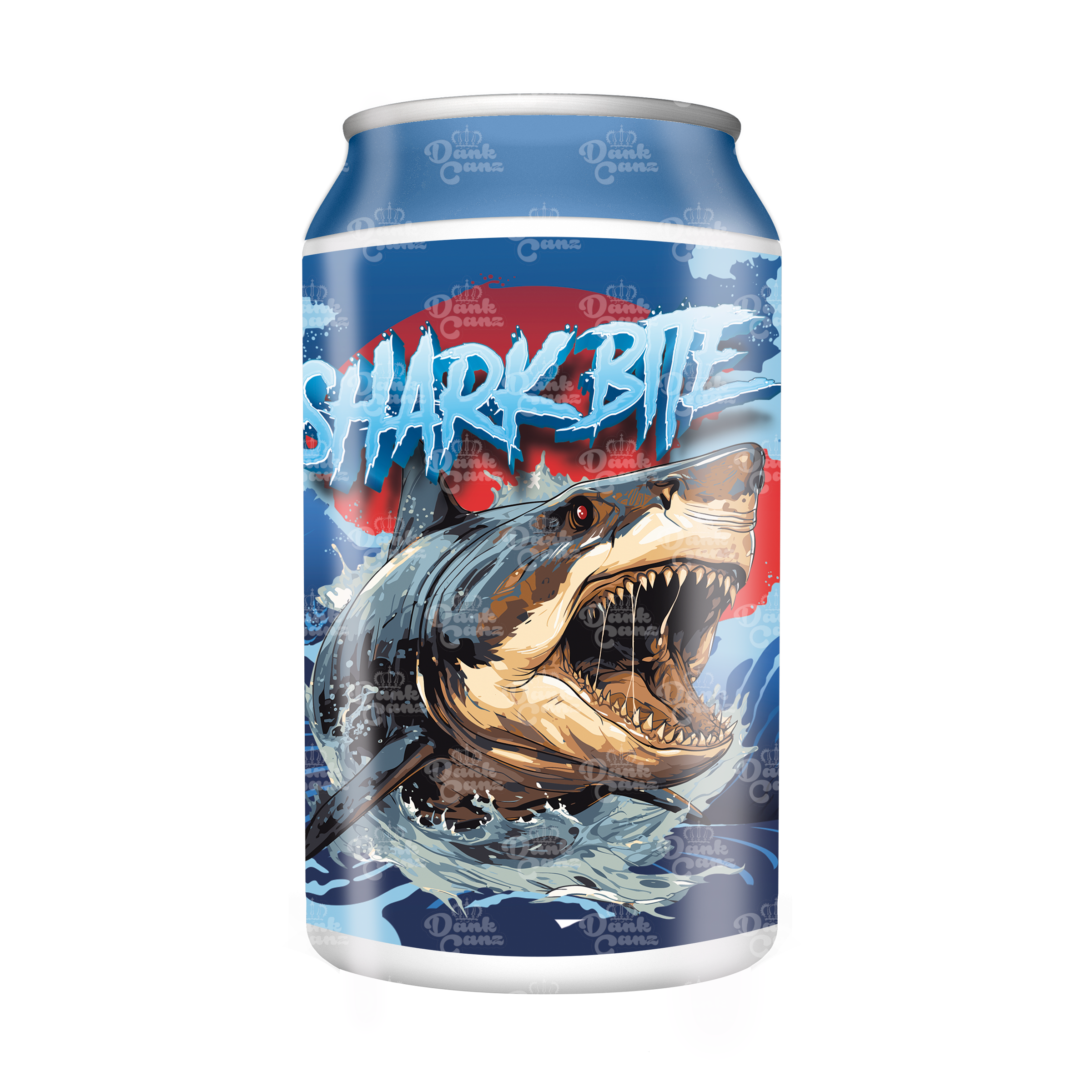 Shark Bite 3.5g Plastic Soda Cans - DC Packaging Custom Cannabis Packaging