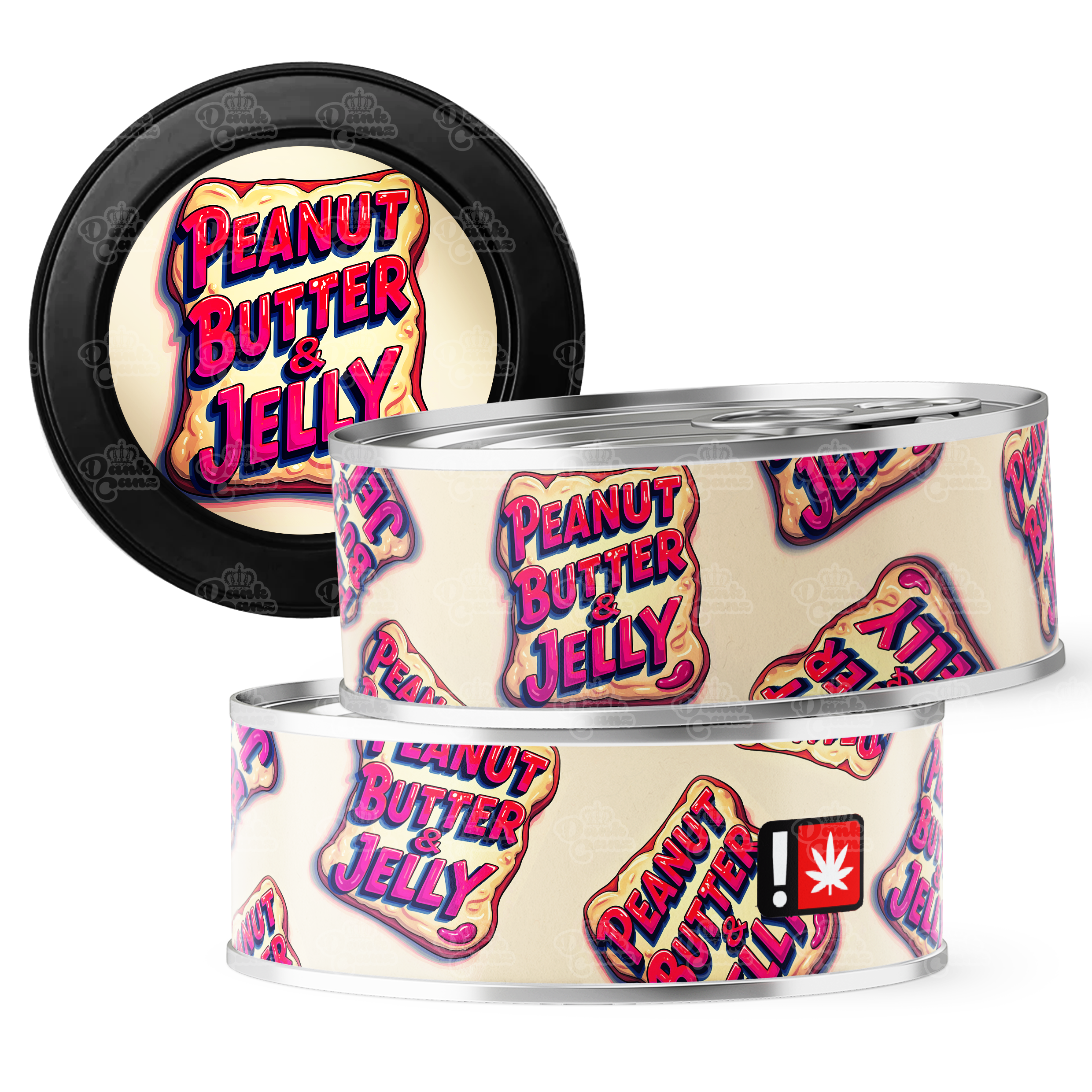Peanut Butter & Jelly 3.5g Self Seal Tins - DC Packaging Custom Cannabis Packaging