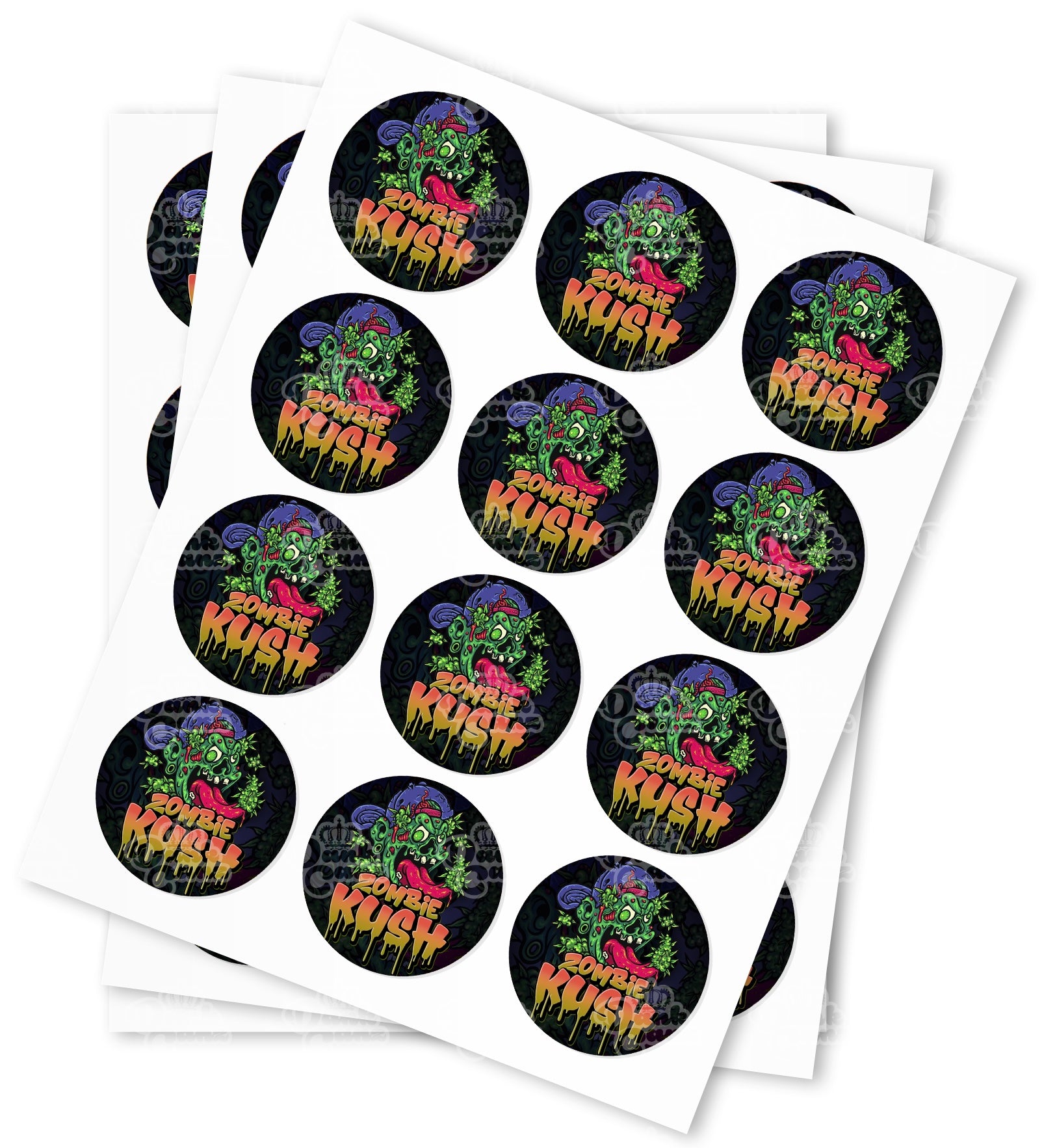 Zombie Kush Strain Stickers - DC Packaging Custom Cannabis Packaging