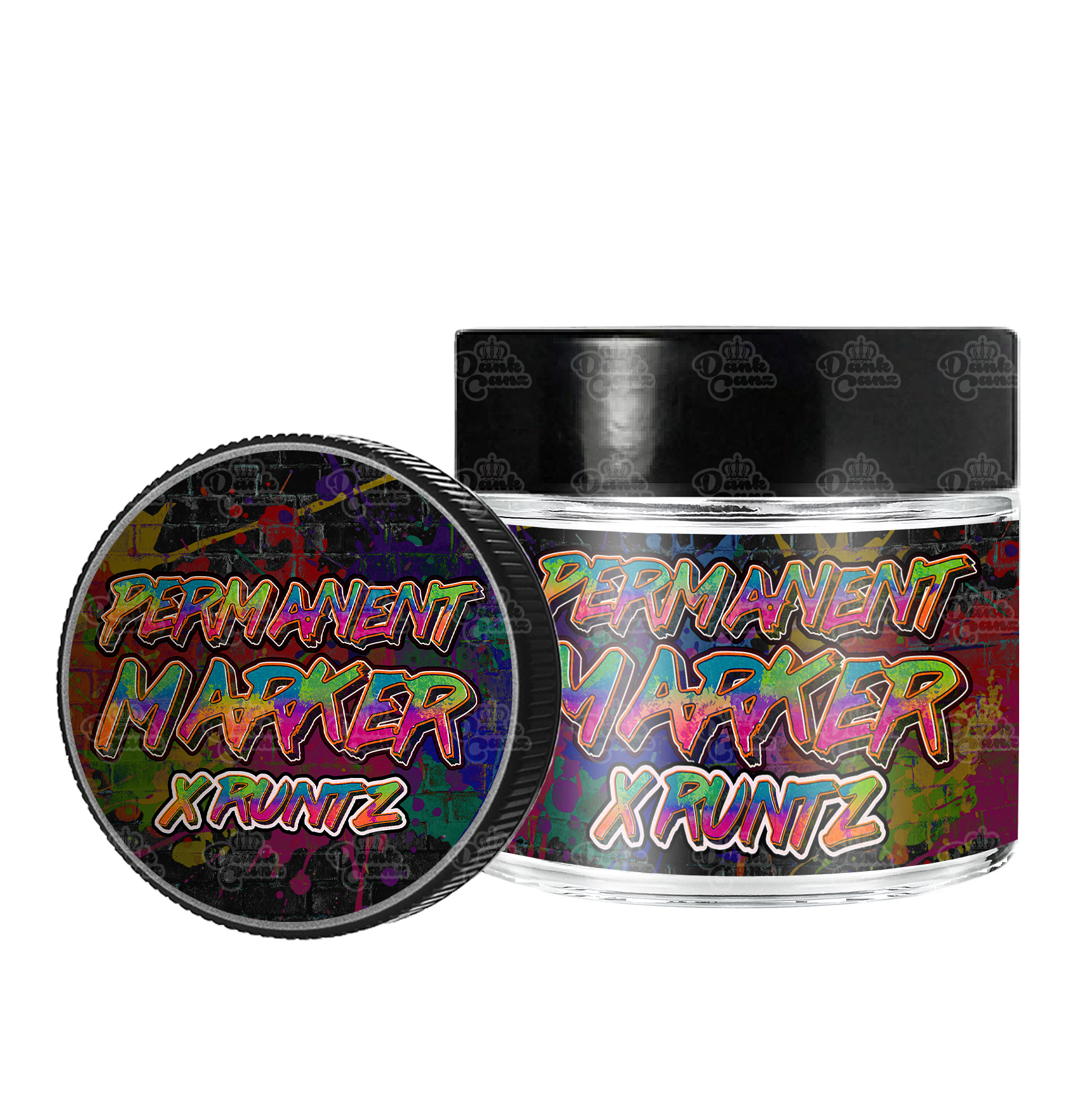 Permanent Marker x Runtz 3.5g/60ml Glass Jars - Labelled - DC Packaging Custom Cannabis Packaging