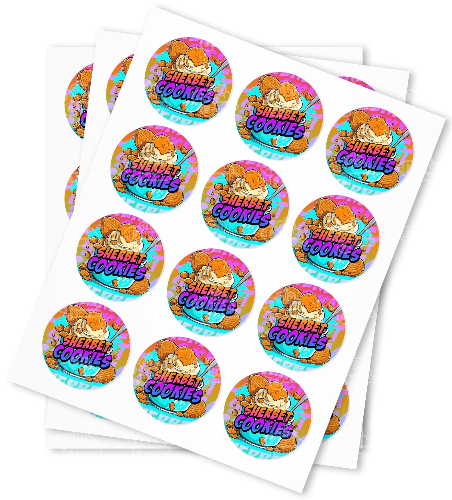 Sherbet Cookies Strain Stickers - DC Packaging Custom Cannabis Packaging