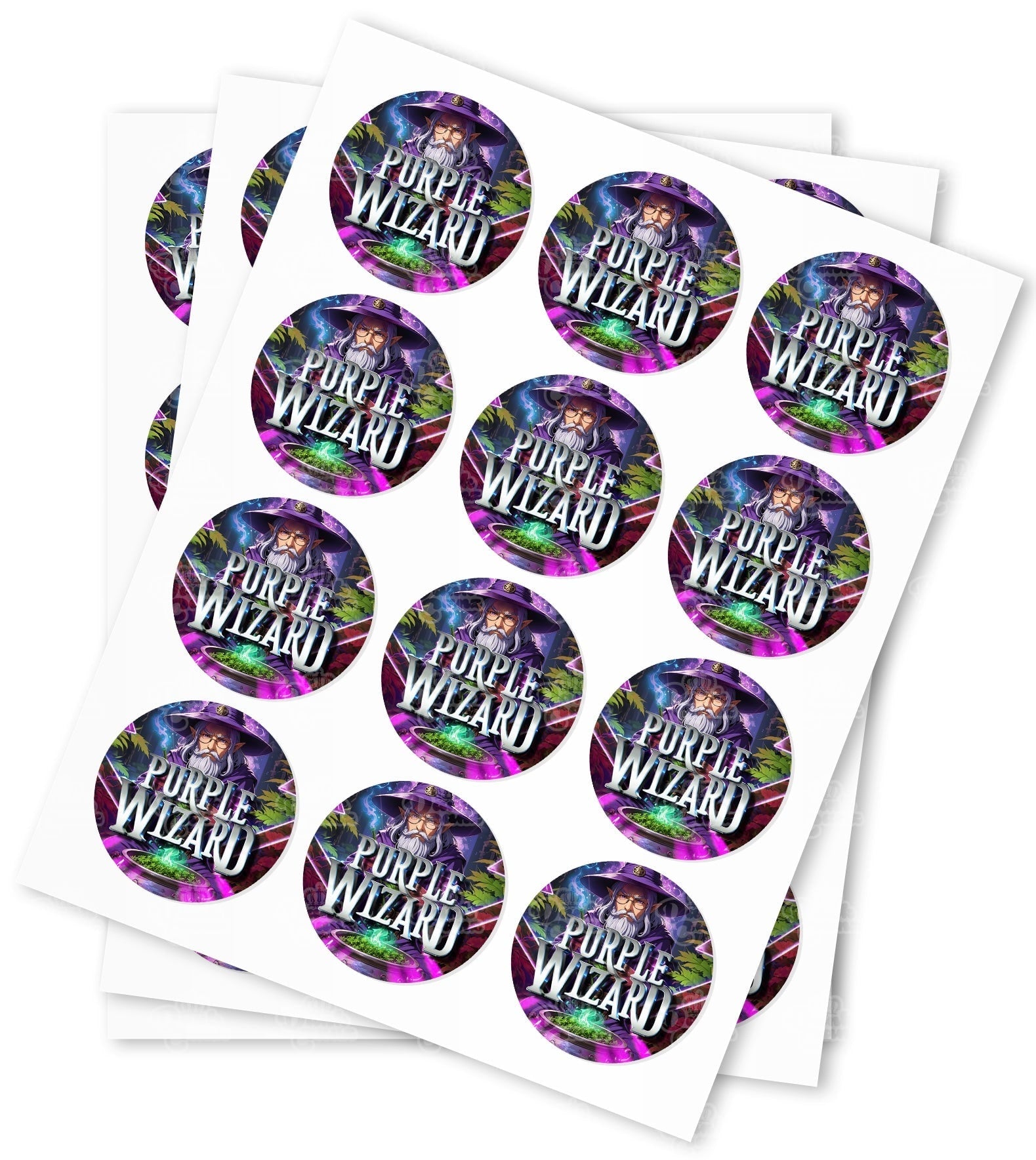 Purple Wizard Strain Stickers - DC Packaging Custom Cannabis Packaging