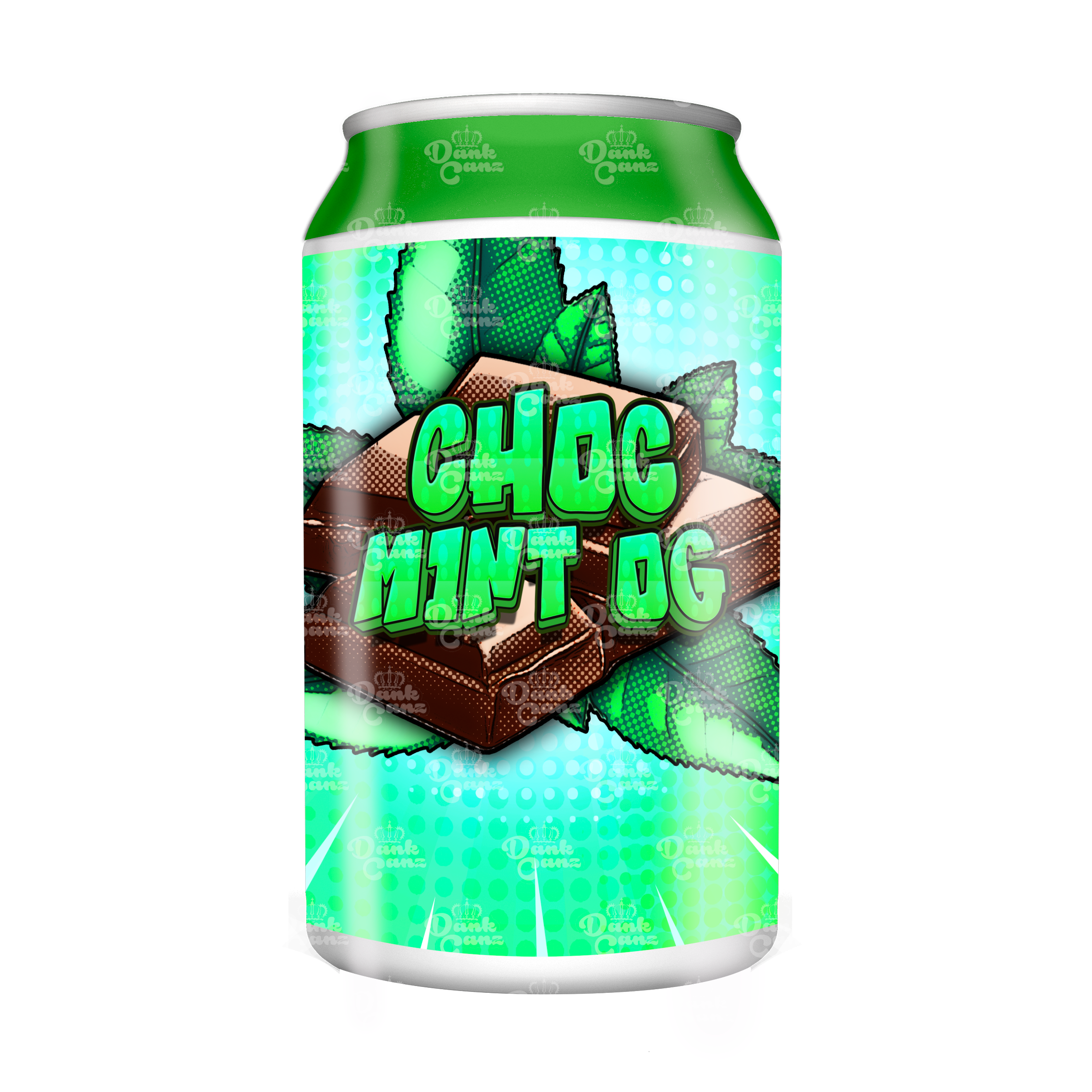 Choc Mint OG 3.5g Plastic Soda Cans - DC Packaging Custom Cannabis Packaging