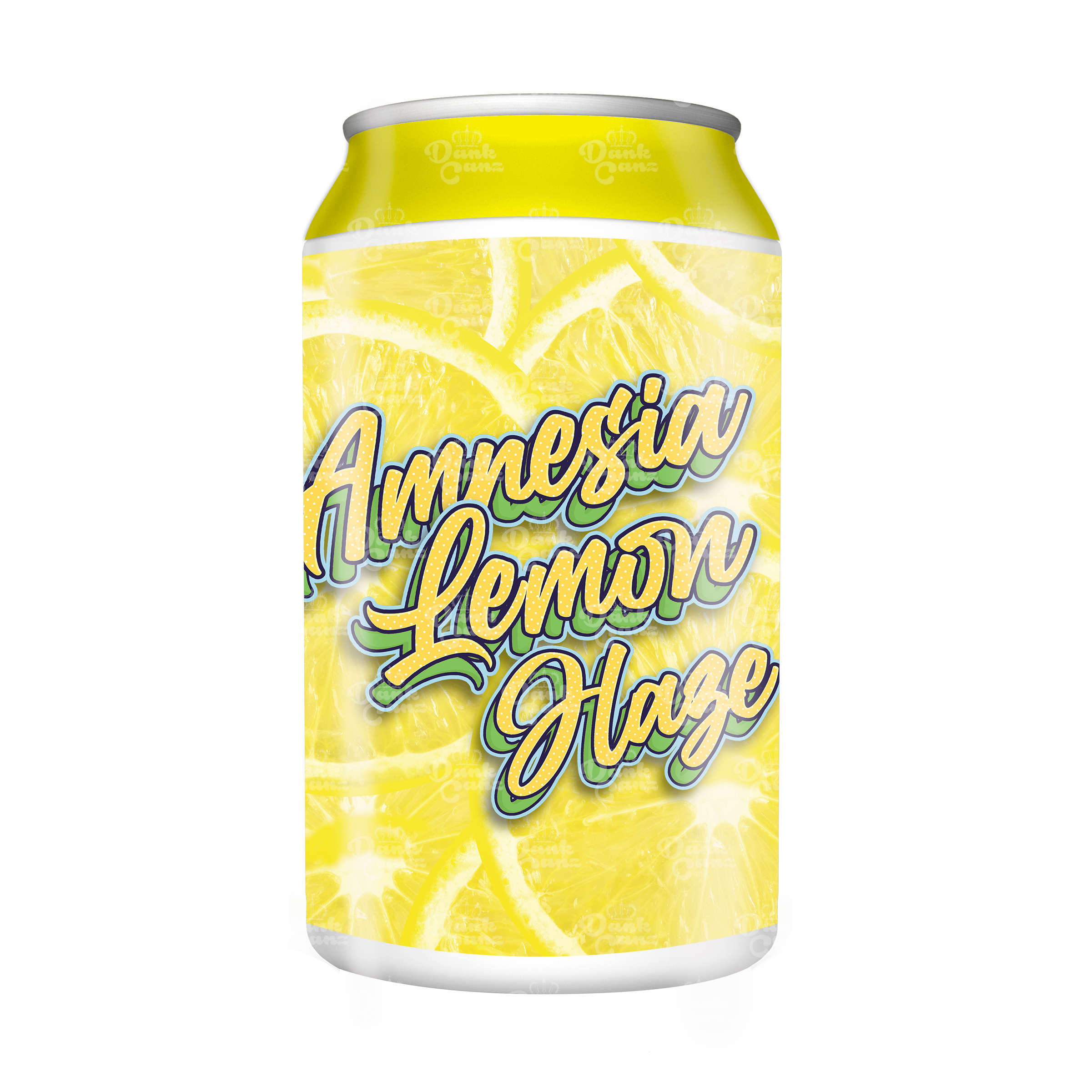 Amnesia Lemon Haze 3.5g Plastic Soda Cans - DC Packaging Custom Cannabis Packaging