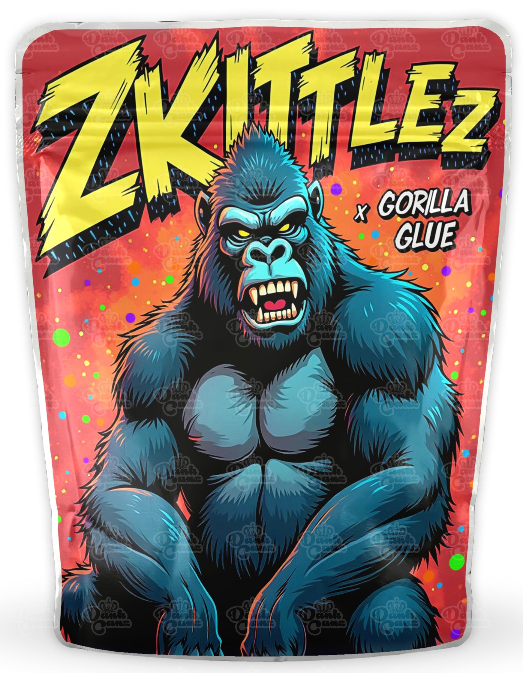 Zkittlez X Gorilla Glue Mylar Bags - DC Packaging Custom Cannabis Packaging