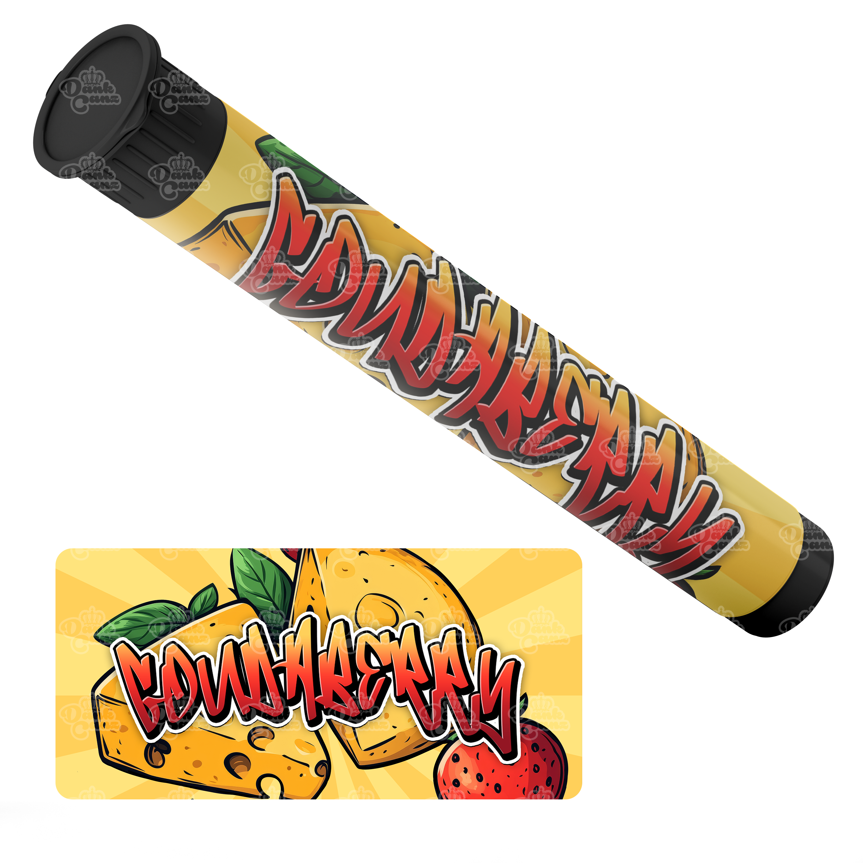 Goudaberry Pre Roll Tubes - Labelled - DC Packaging Custom Cannabis Packaging