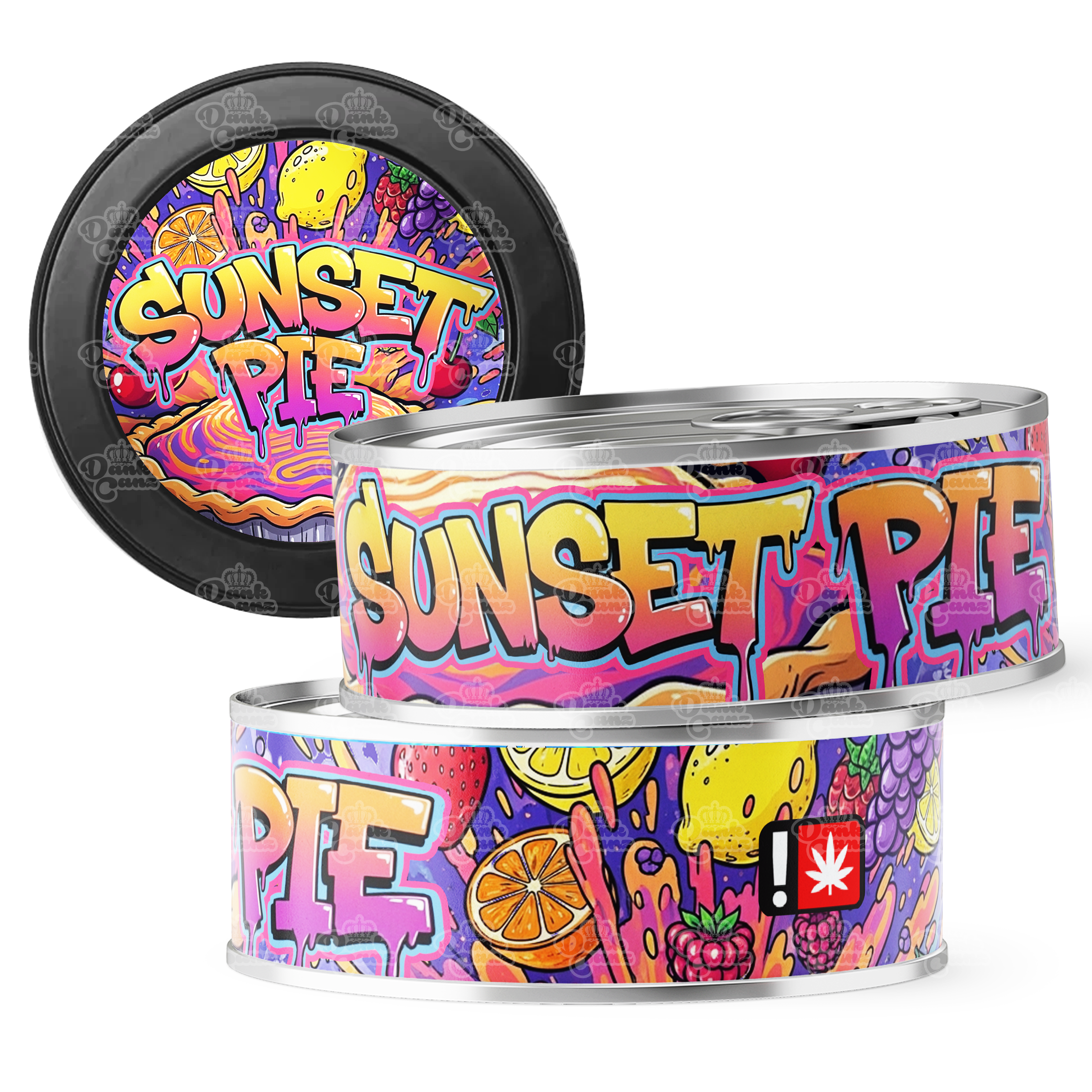 Sunset Pie 3.5g Self Seal Tins - DC Packaging Custom Cannabis Packaging