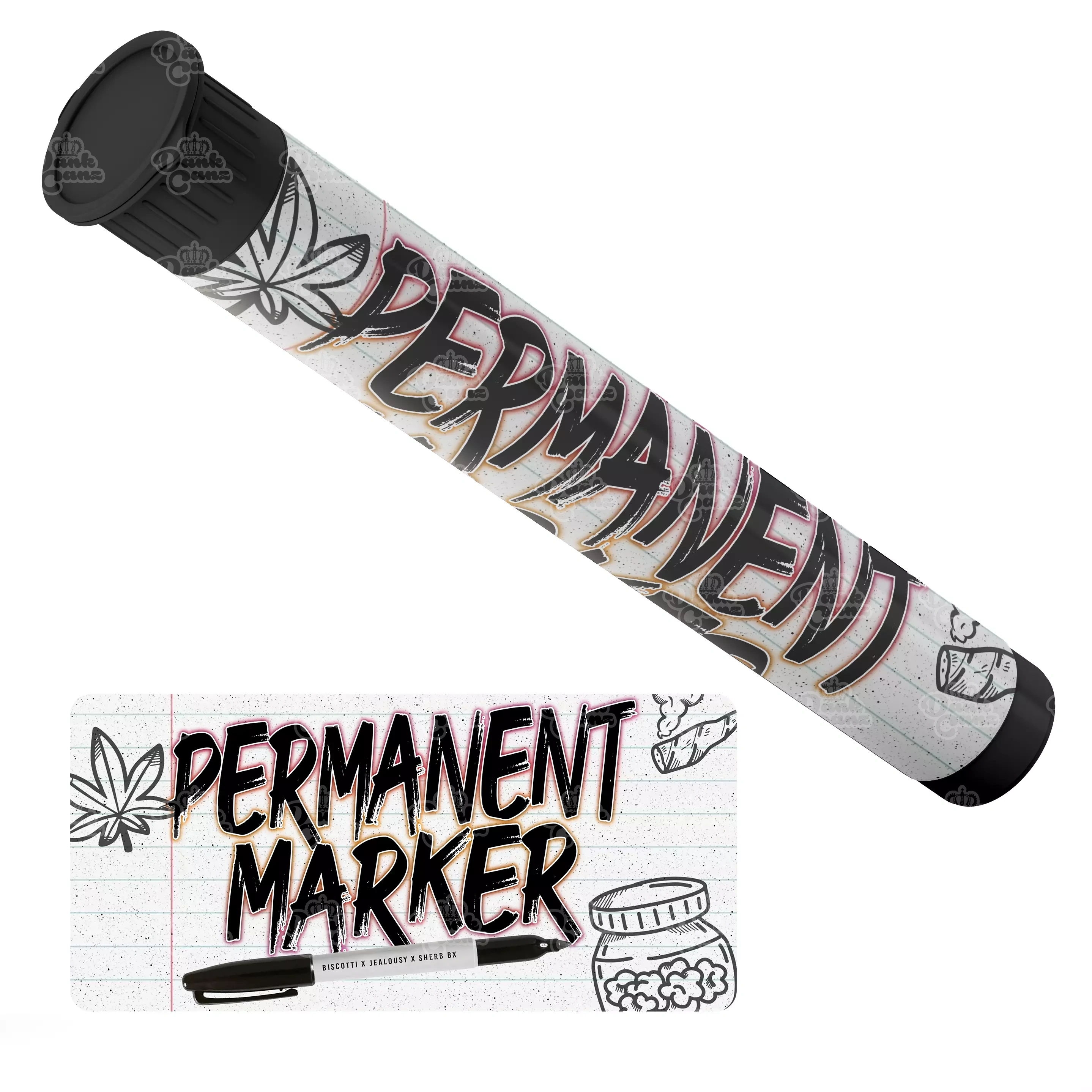 Permanent Marker Pre Roll Tubes - Labelled - DC Packaging Custom Cannabis Packaging
