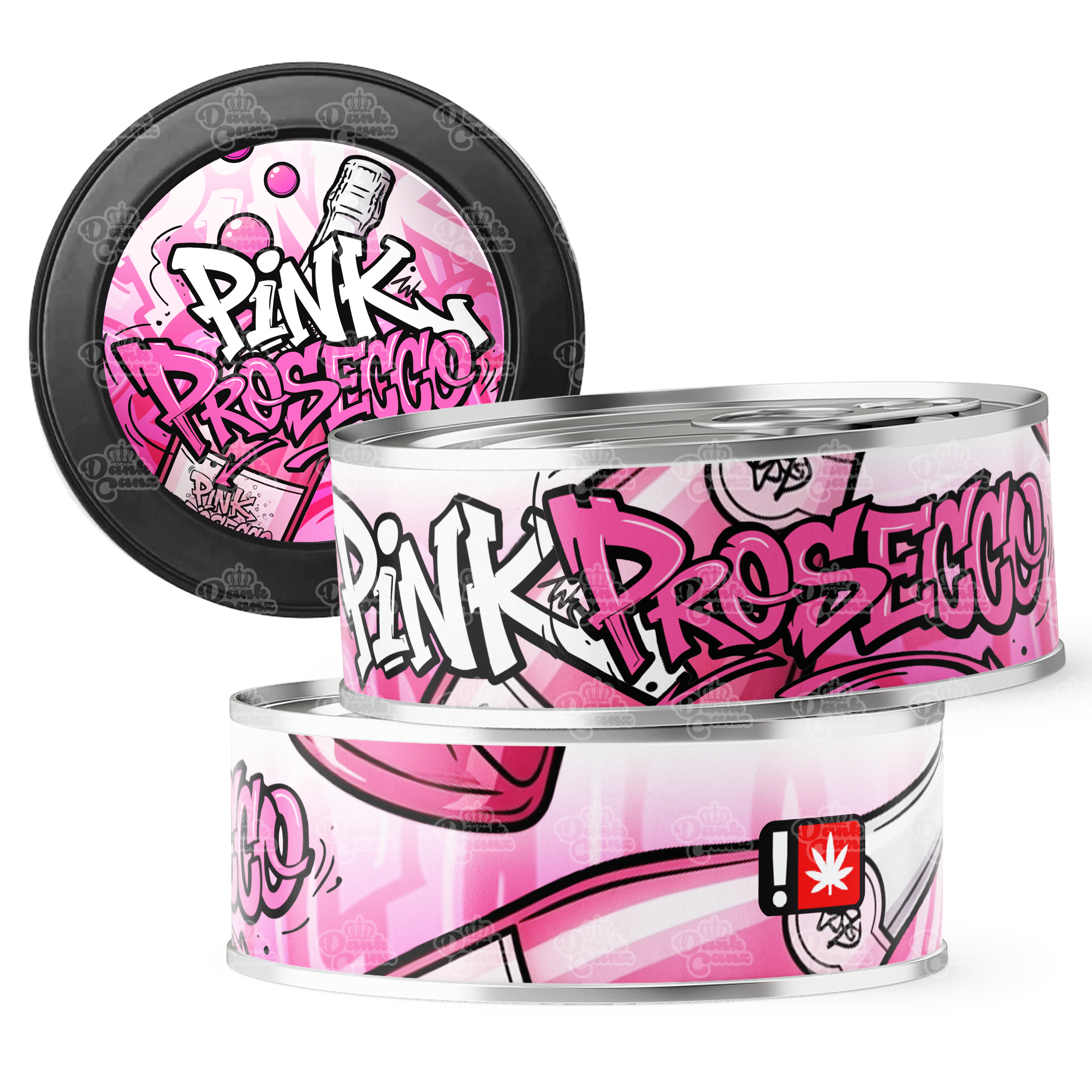 Pink Prosecco 3.5g Self Seal Tins - DC Packaging Custom Cannabis Packaging