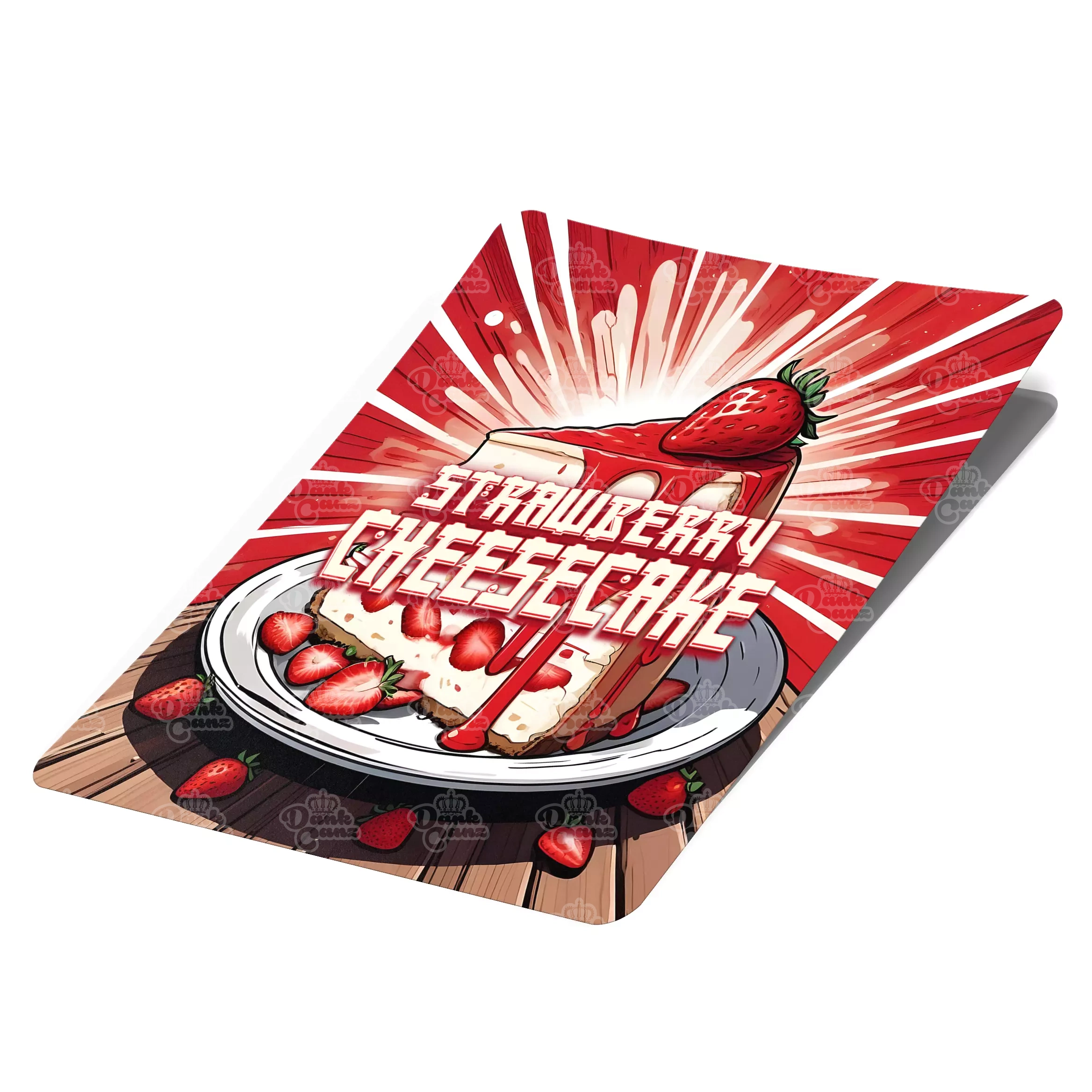 Strawberry Cheesecake Mylar Bag Labels - Labels only - DC Packaging Custom Cannabis Packaging
