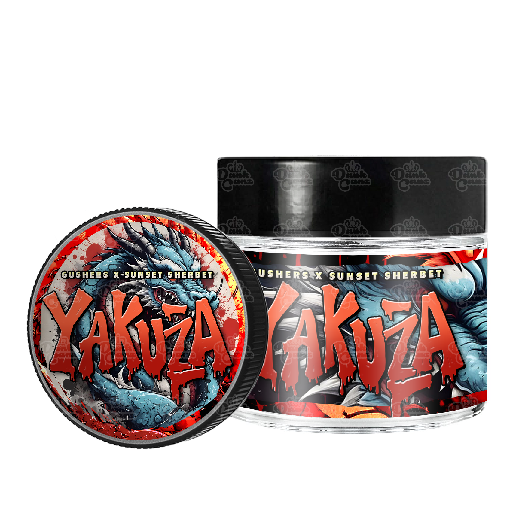 Yakuza 3.5g/60ml Glass Jars - Labelled - DC Packaging Custom Cannabis Packaging