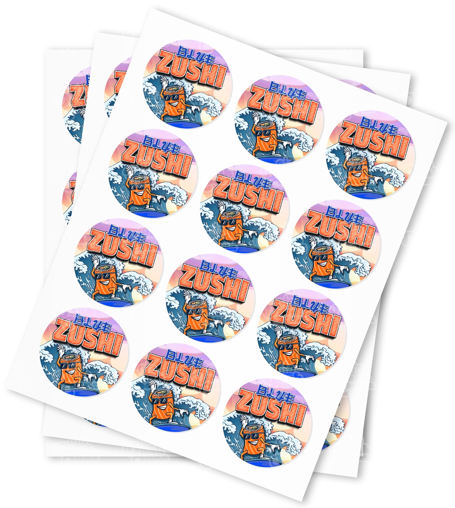Blue Zushi Strain Stickers - DC Packaging Custom Cannabis Packaging