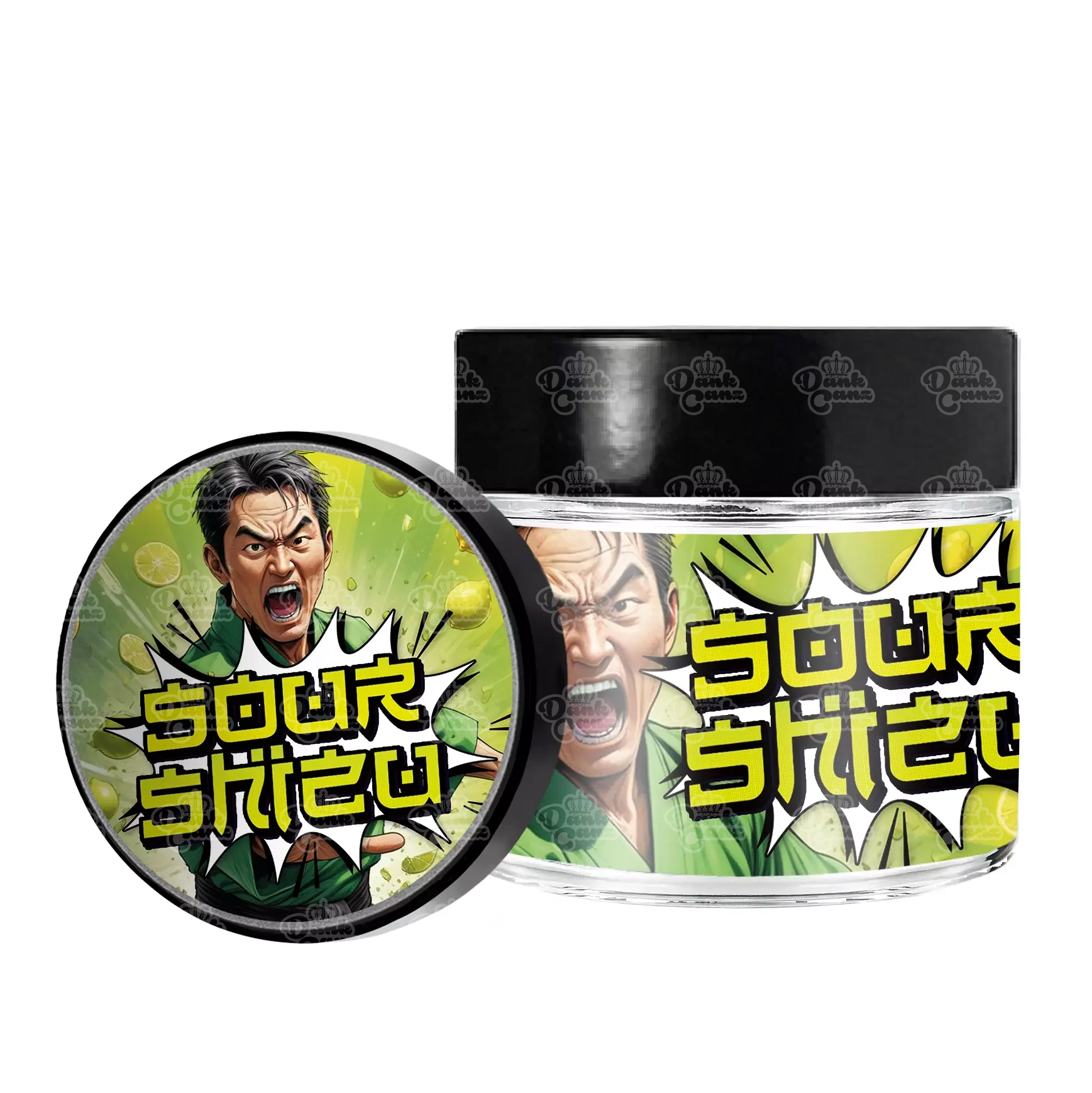 Sour Shizu 3.5g/60ml Glass Jars - Labelled - DC Packaging Custom Cannabis Packaging