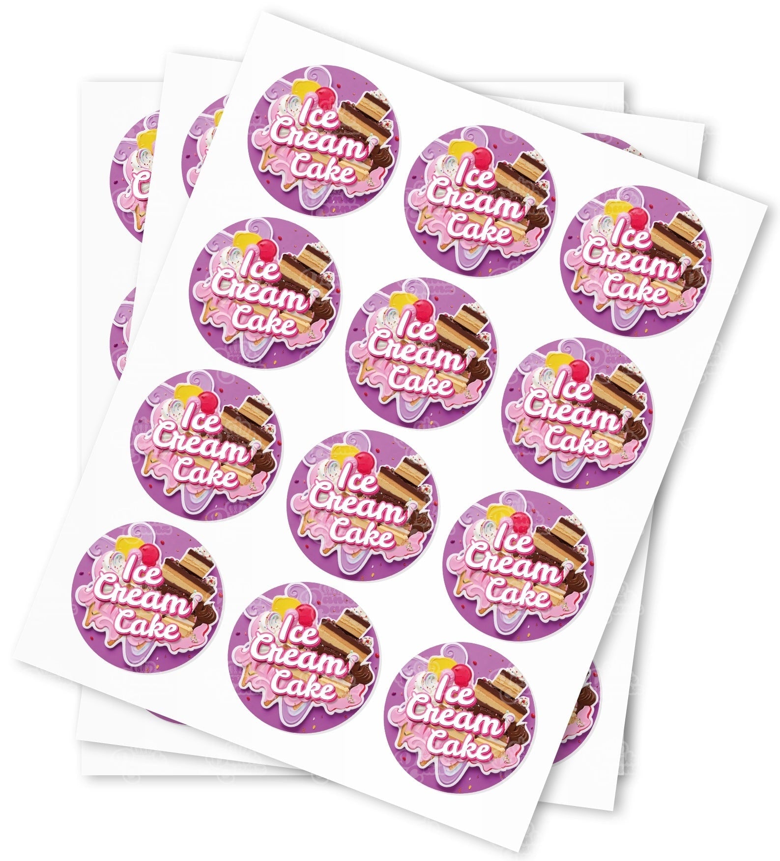 Ice Cream Cake Stickers - DC Packaging Custom Cannabis Packaging