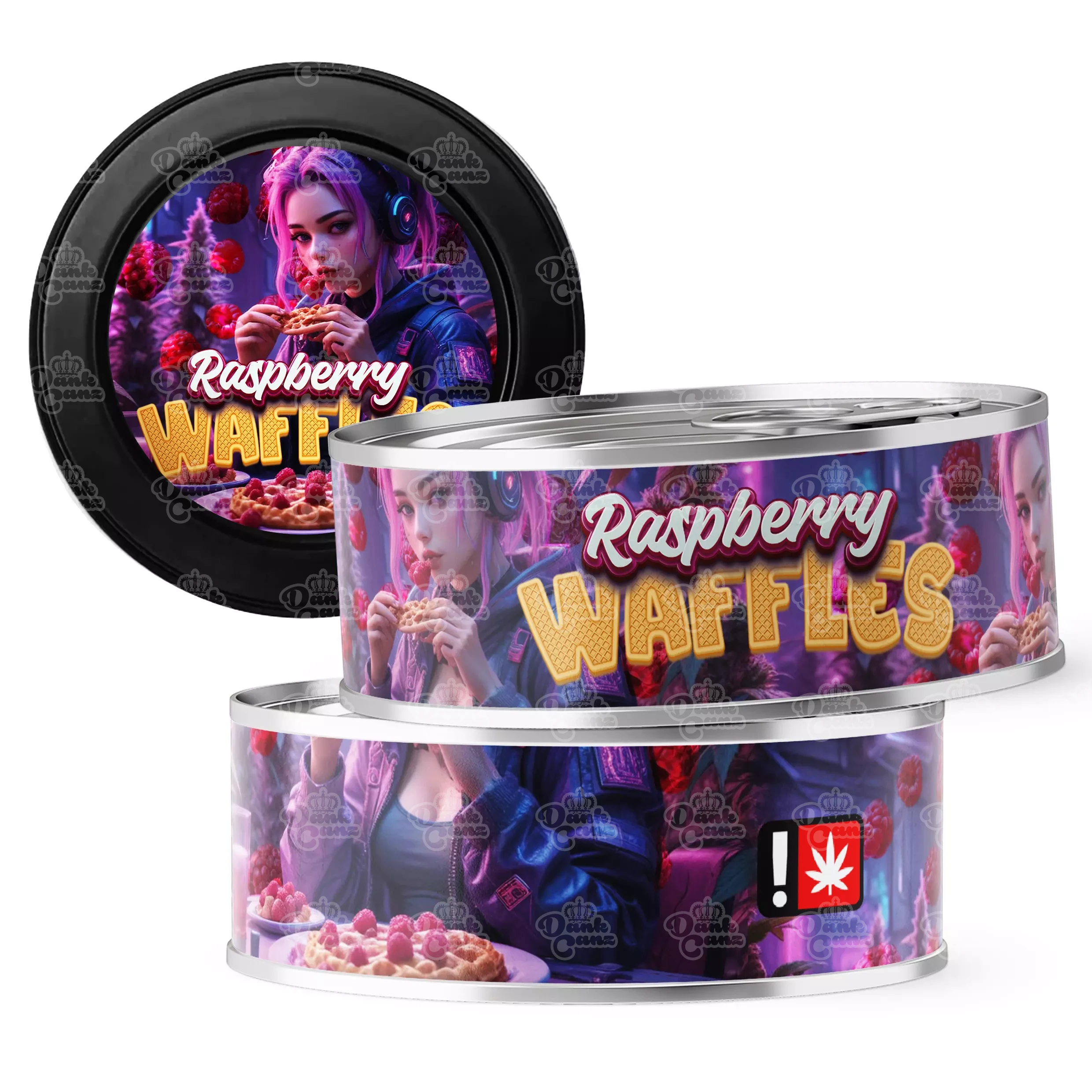 Raspberry Waffles 3.5g Self Seal Tins - DC Packaging Custom Cannabis Packaging
