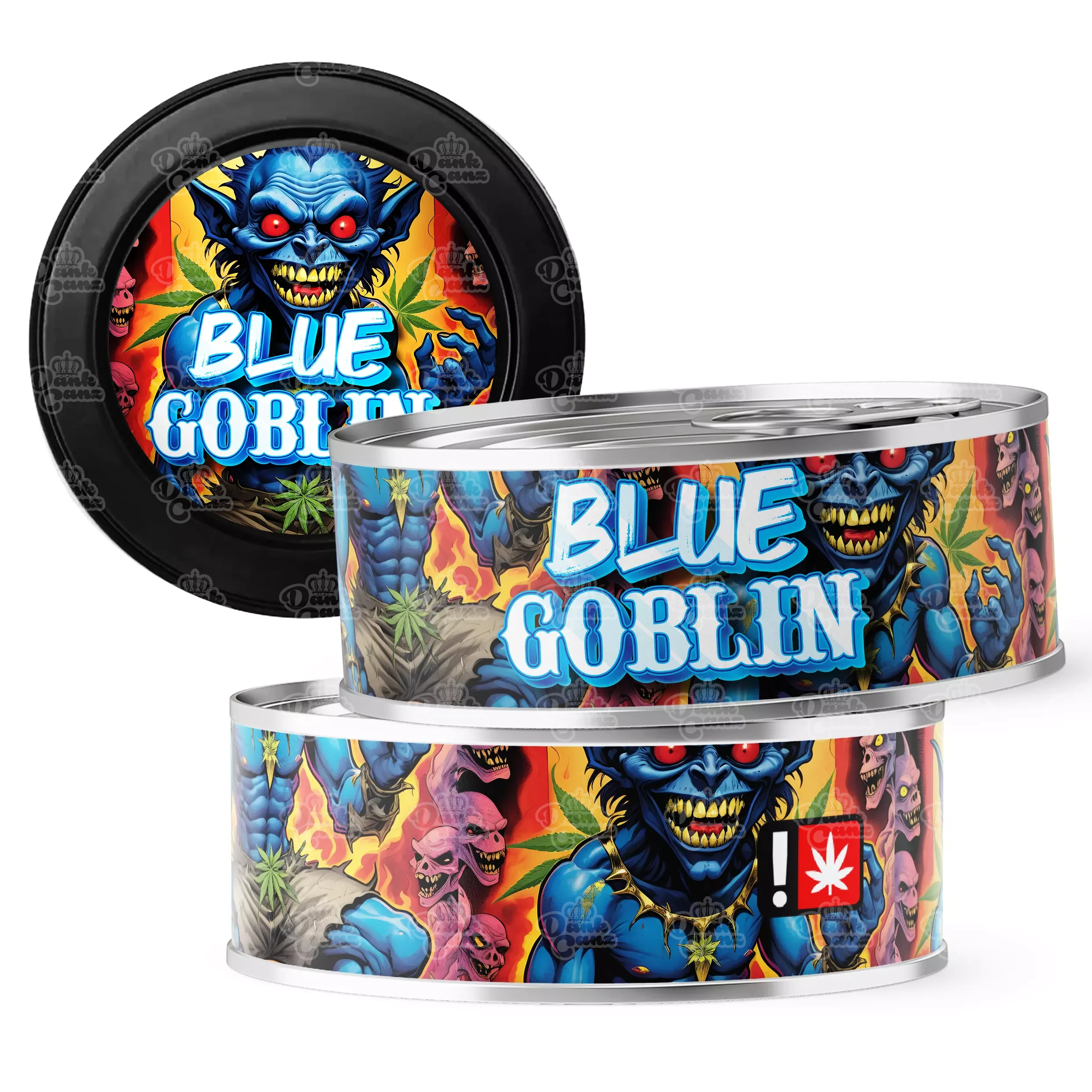 Blue Goblin 3.5g Self Seal Tins - DC Packaging Custom Cannabis Packaging