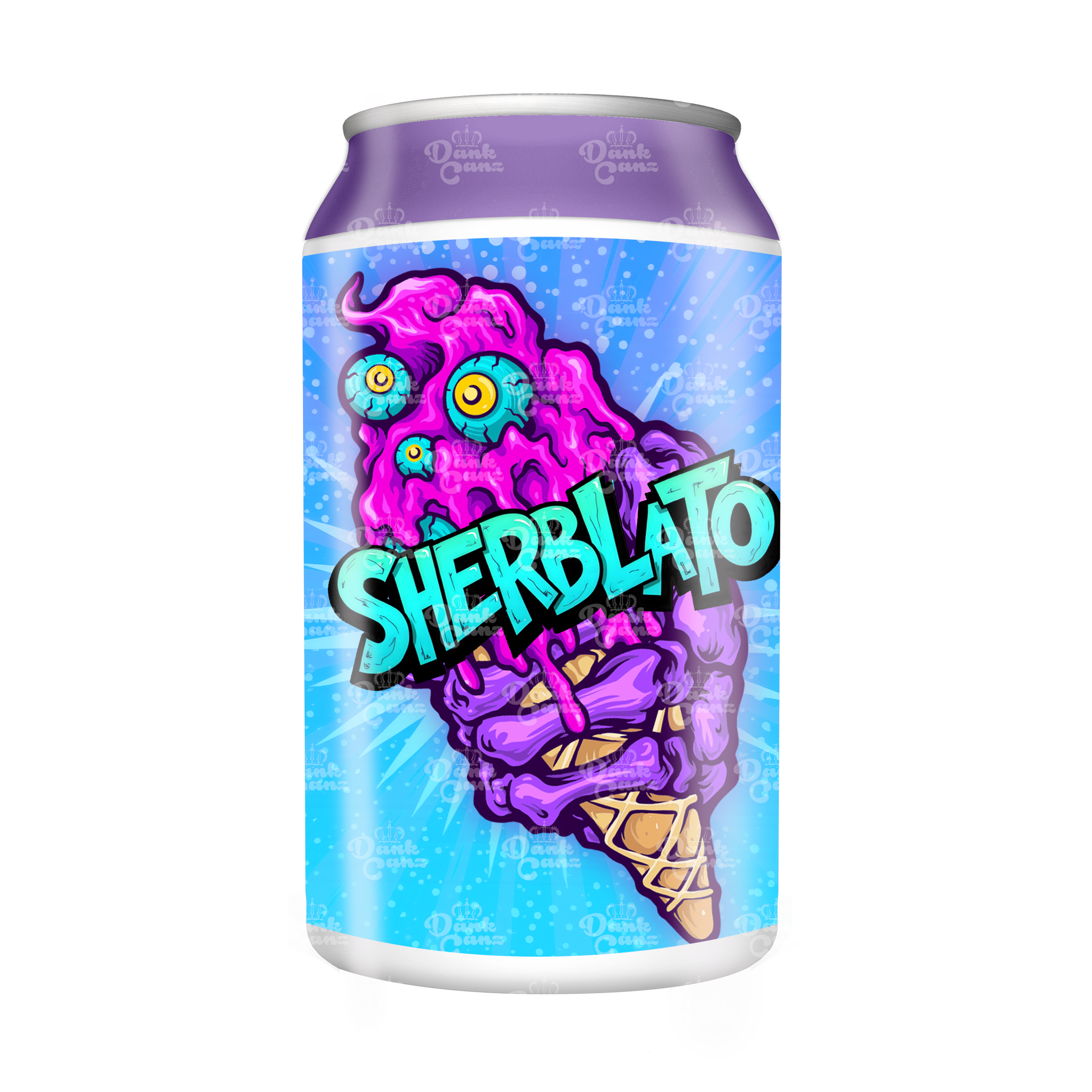 Sherblato 3.5g Plastic Soda Cans - DC Packaging Custom Cannabis Packaging