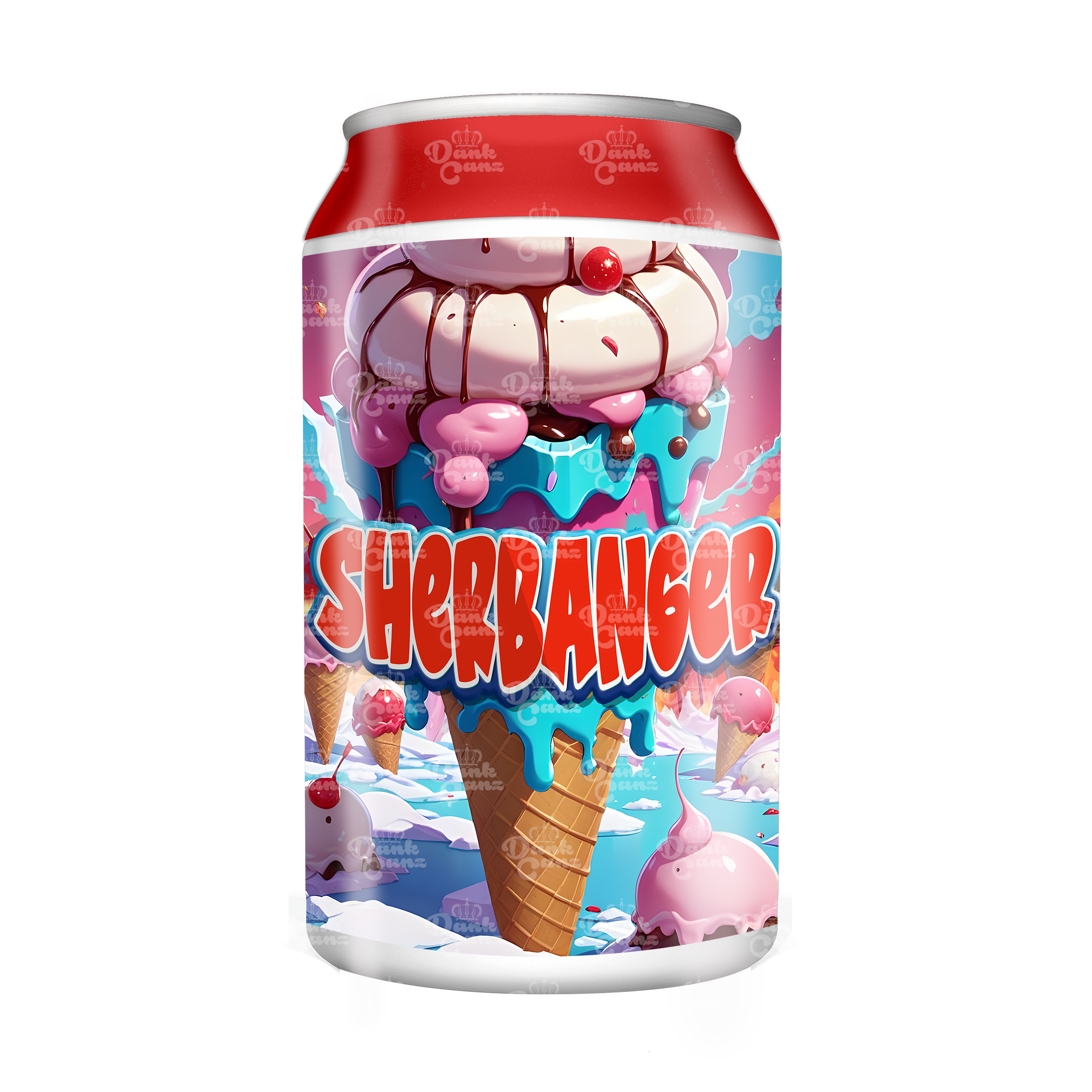 Sherbanger 3.5g Plastic Soda Cans - DC Packaging Custom Cannabis Packaging