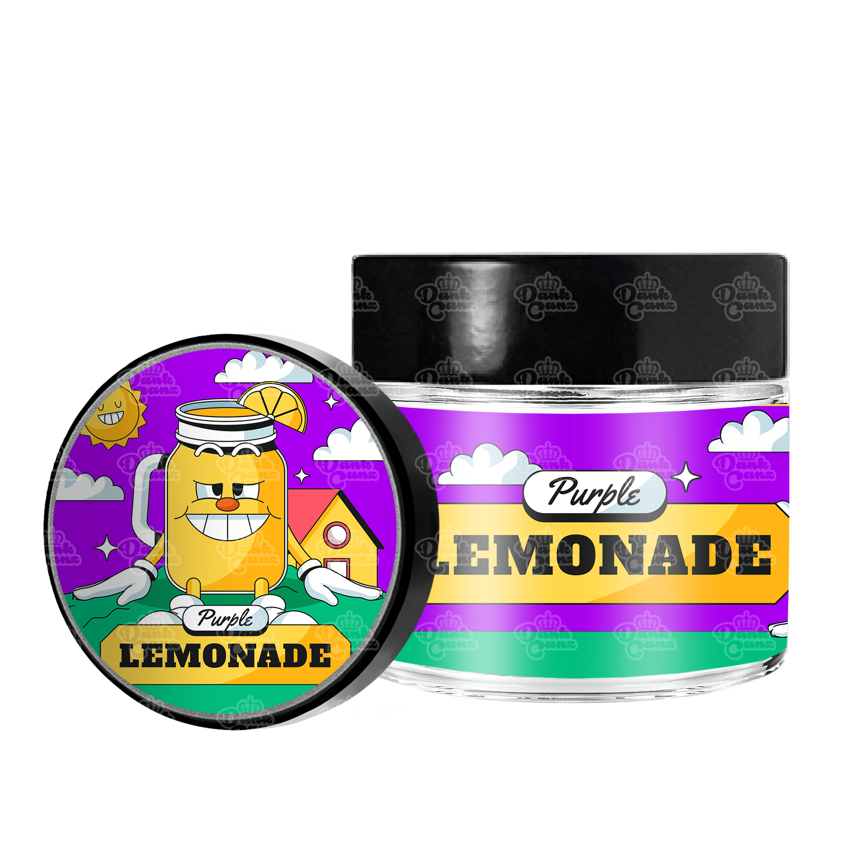 Purple Lemonade 3.5g/60ml Glass Jars - Labelled - DC Packaging Custom Cannabis Packaging