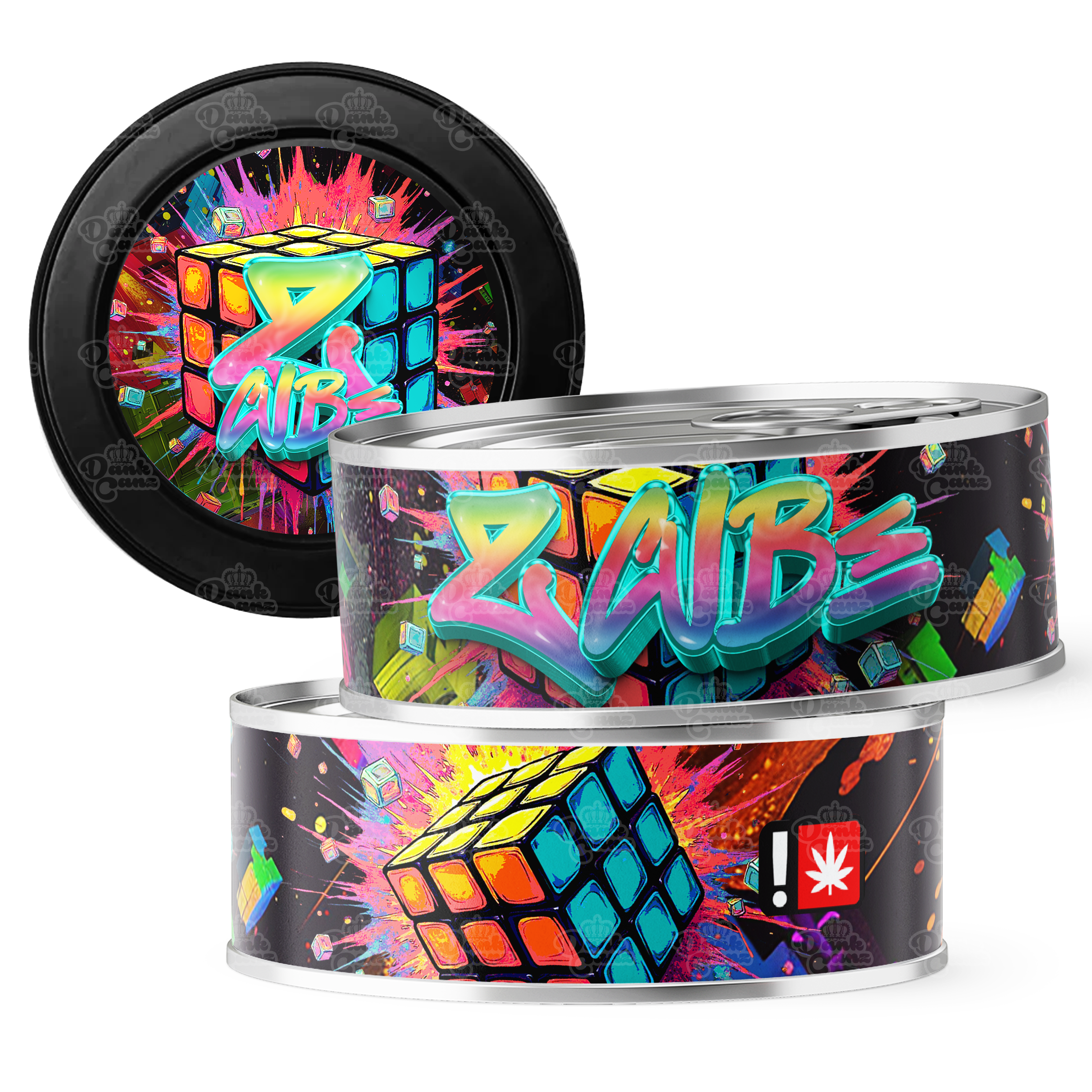 Z Cube 3.5g Self Seal Tins - DC Packaging Custom Cannabis Packaging